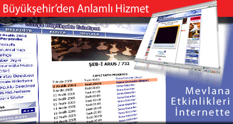 Mevlana'yı Anma Törenleri İnternette Canlı Yayında