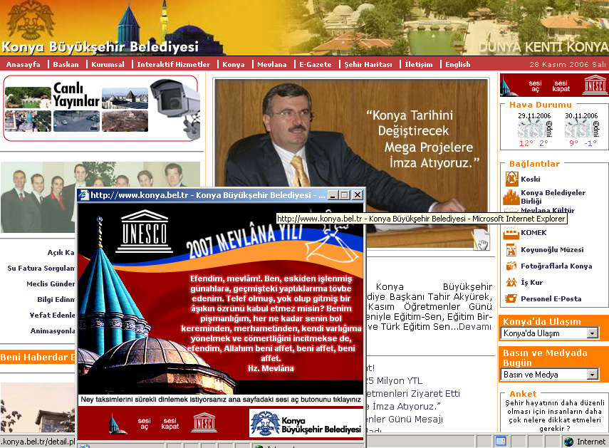 Mevlana Yılı İçin Web Sayfasında Yeniliklere Gidildi
