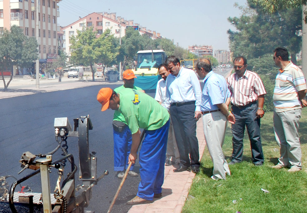 Beyşehir Çevre Yolu'nda Asfalt Çalışması