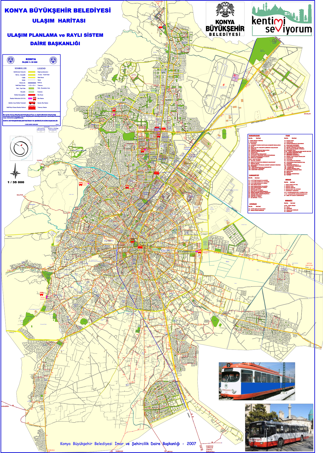 Şehir İçi Toplu Ulaşım Haritası Yayımlandı