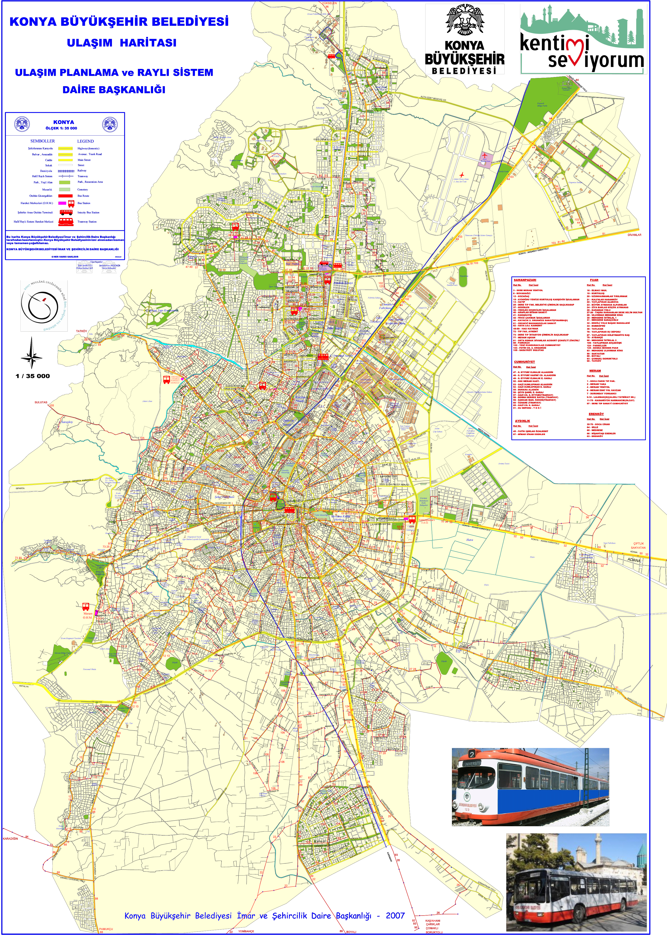 Şehir İçi Toplu Ulaşım Haritası Yayımlandı