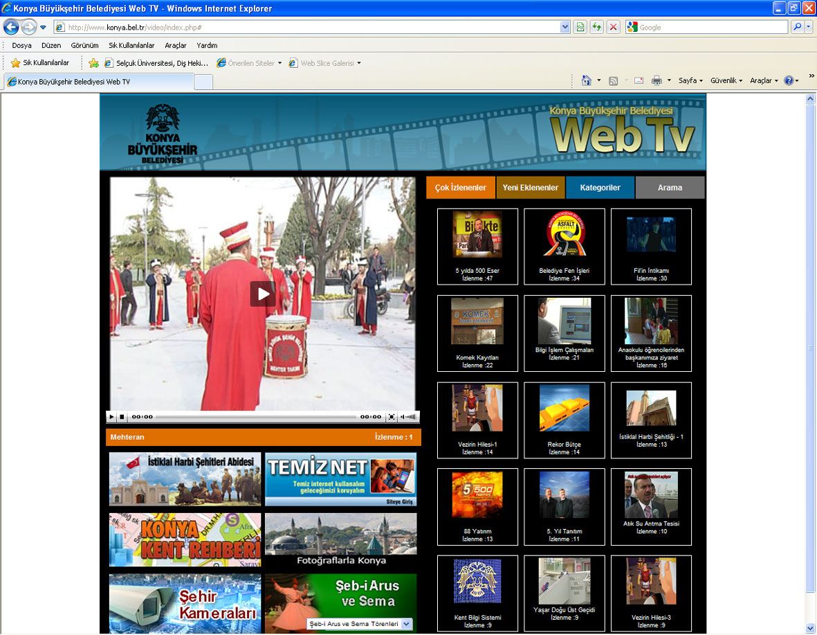 İnternet Sayfamızda 'Web Tv' Yayınları Başladı
