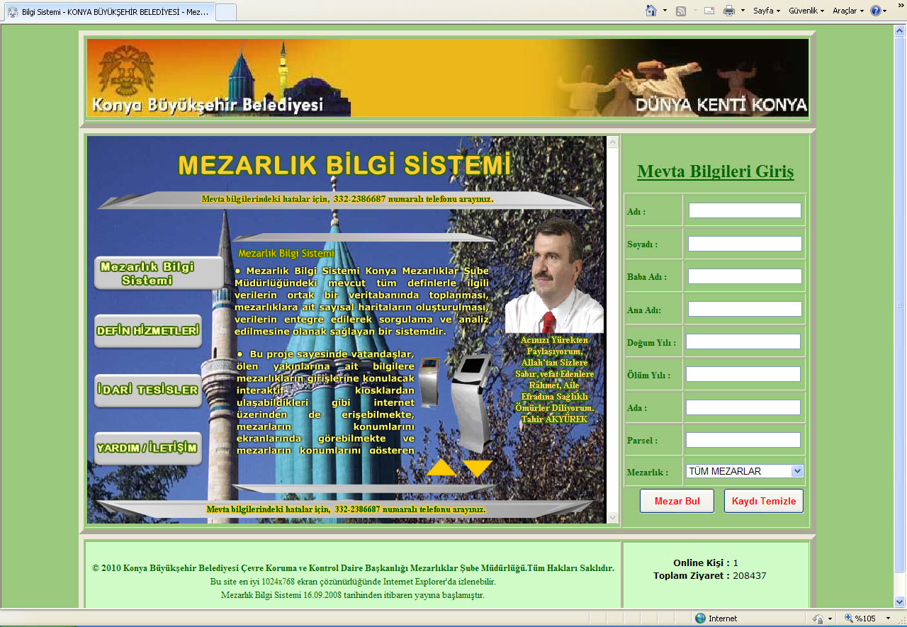 Mezarlık Bilgi Sistemi Ziyaretçilere Yol Gösteriyor