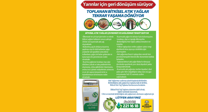 Okullarda Bitkisel Atık Yağ Toplama Yarışması