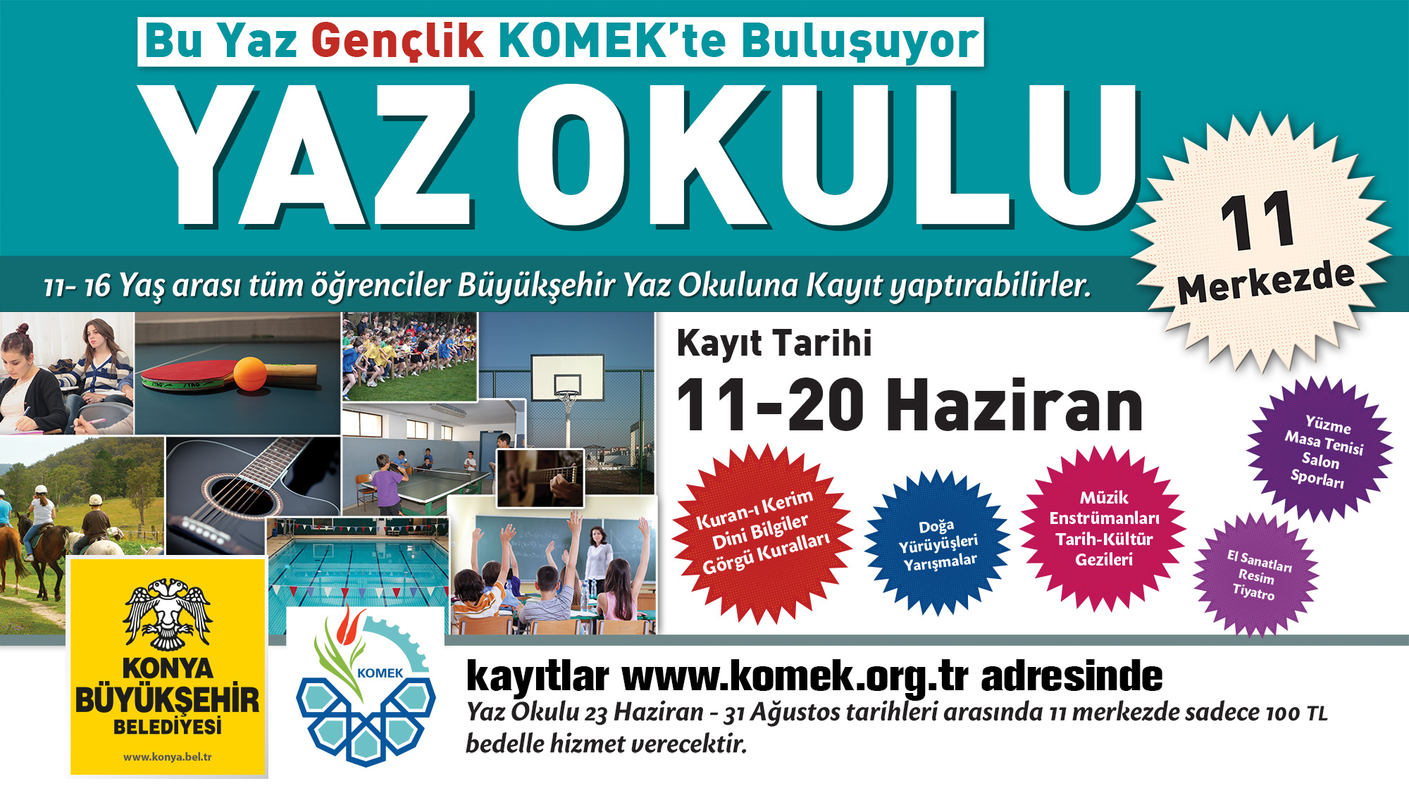 KOMEK Yaz Okulu Kayıtları 20 Haziran'a Kadar Devam Edecek
