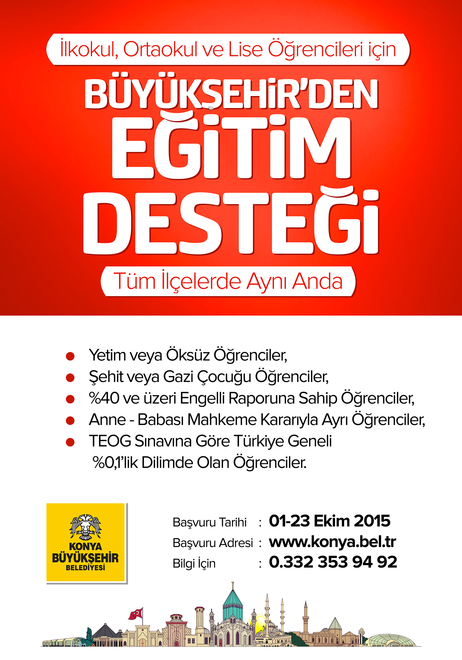 31 İlçede Eğitim Yardımı Başvuruları Başladı