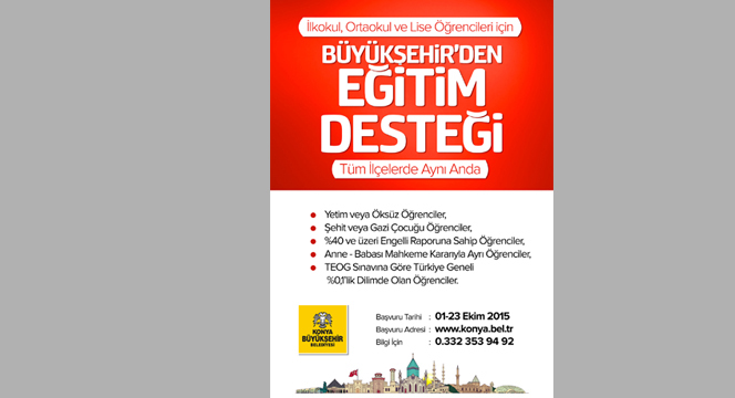 31 İlçede Eğitim Yardımı Başvuruları Başladı