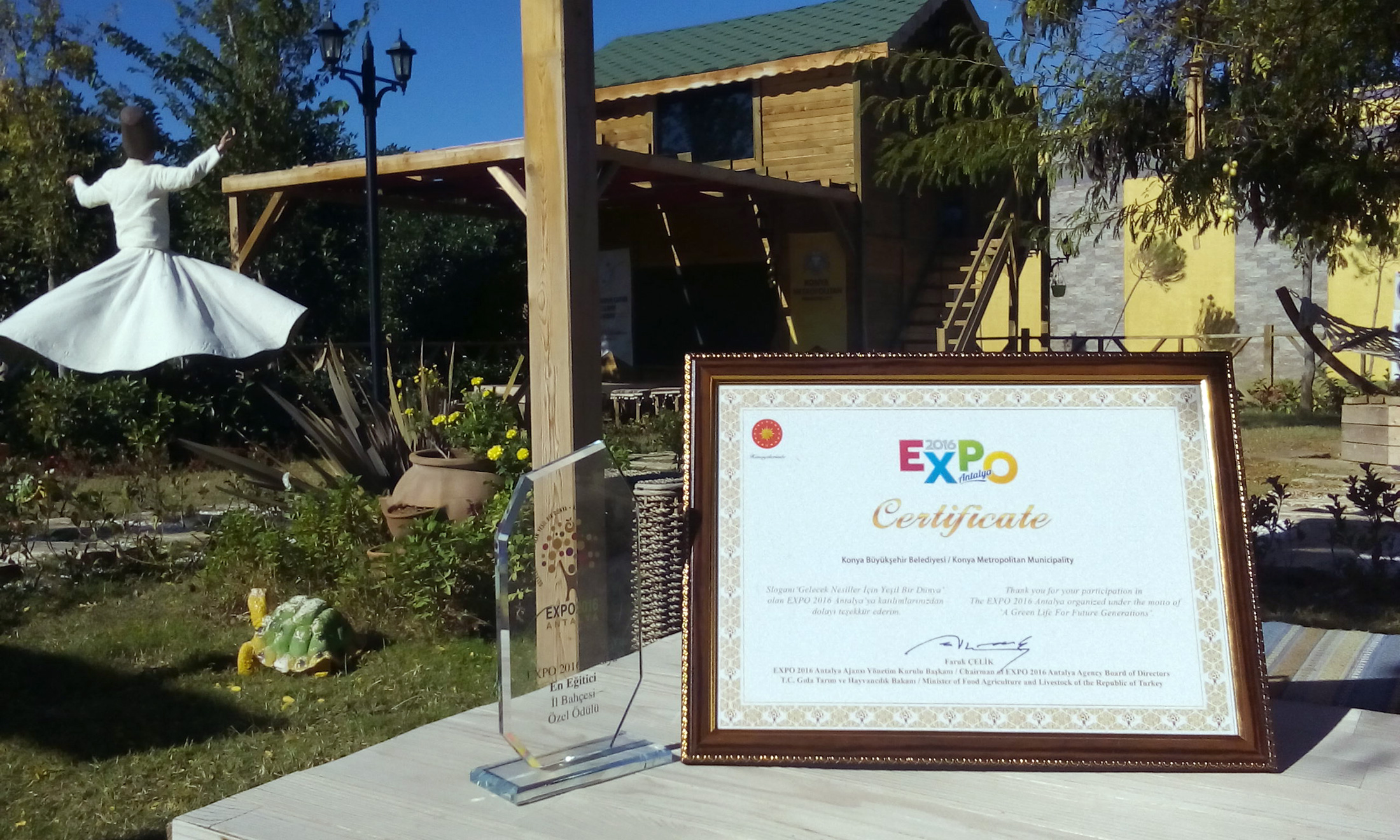 Konya Büyükşehir'e EXPO 2016 En Eğitici Bahçe Ödülü