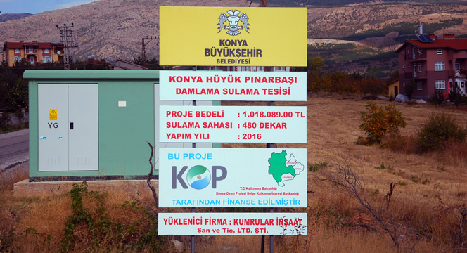 Hüyük'e 480 Dekarlık Damla Sulama Tesisi