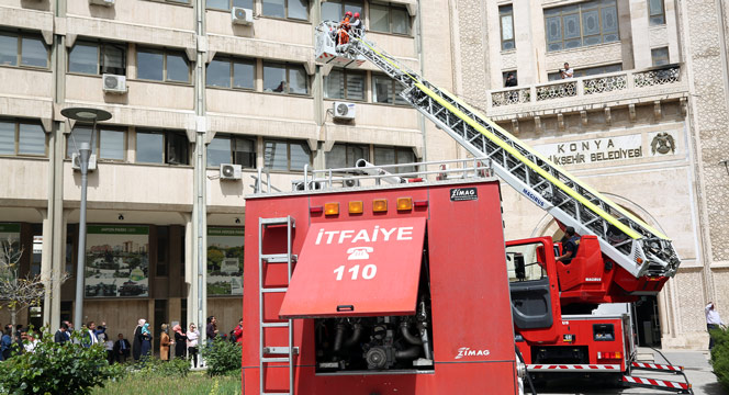 Büyükşehir'de Yangın Tatbikatı