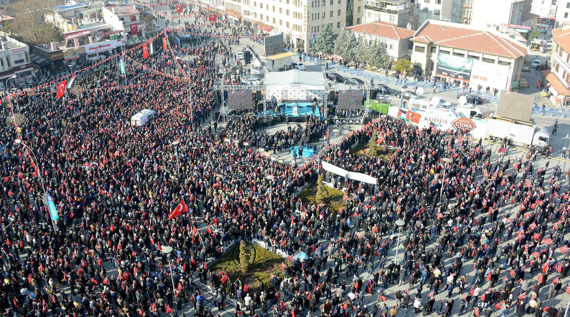 On Binlerce Konyalı 'Davamız Kudüs' Dedi