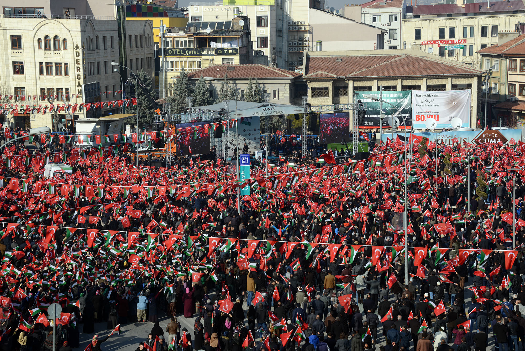 On Binlerce Konyalı 'Davamız Kudüs' Dedi