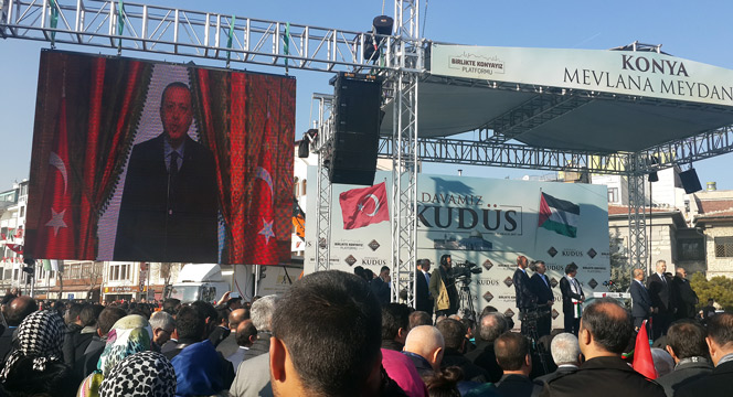 On Binlerce Konyalı 'Davamız Kudüs' Dedi