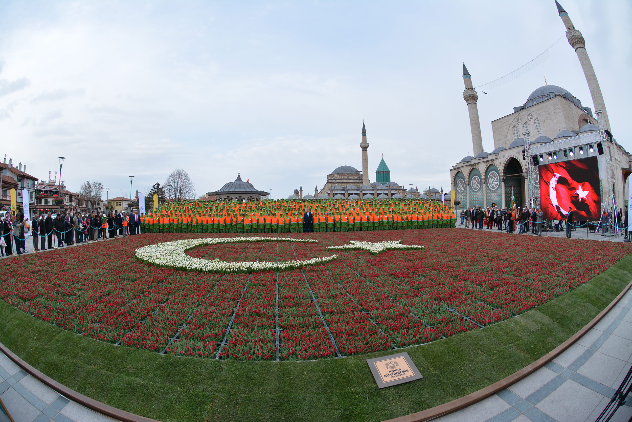 Konya, Cumhurbaşkanı Erdoğan'ı Türk Bayrağı Rekoru İle Karşılıyor
