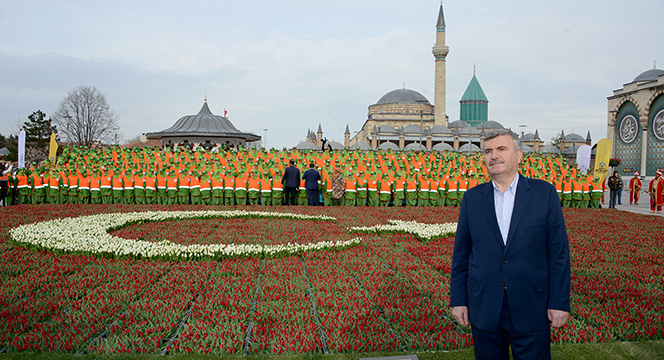 Konya, Cumhurbaşkanı Erdoğan'ı Türk Bayrağı Rekoru İle Karşılıyor