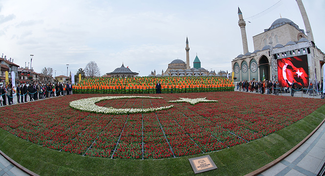 Konya, Cumhurbaşkanı Erdoğan'ı Türk Bayrağı Rekoru İle Karşılıyor
