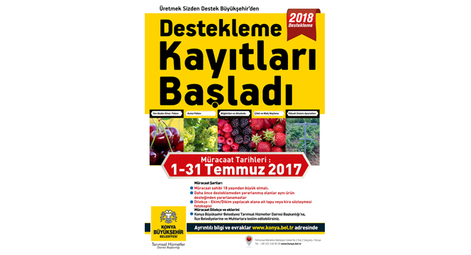2018 Yılı Tarımsal Destek Başvuruları Başladı