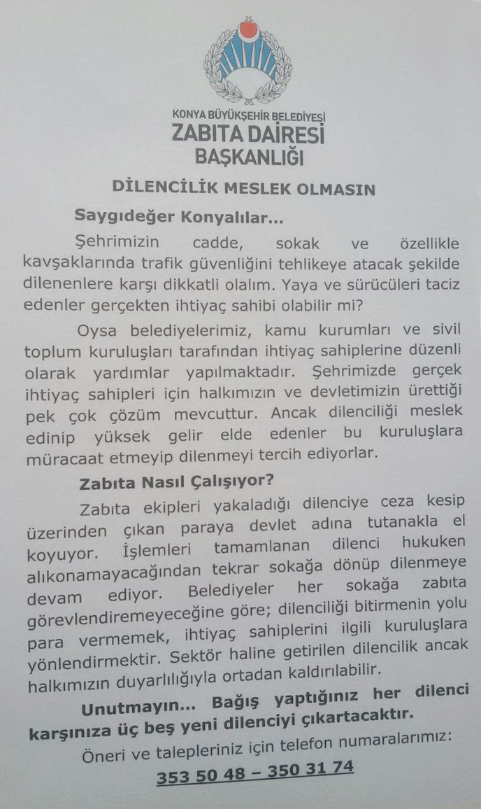 Dilencilik Meslek Olmasın
