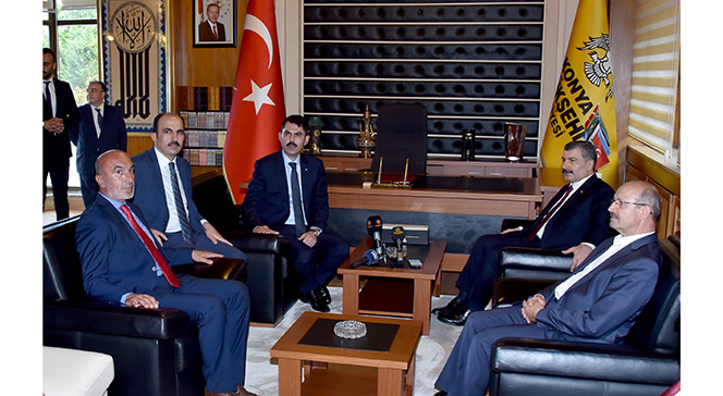Çevre ve Şehircilik Bakanı Kurum ile Sağlık Bakanı Koca Başkan Altay'ı Ziyaret Etti