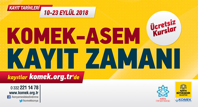 KOMEK ve ASEM'de Yeni Dönem Kayıtları Başladı