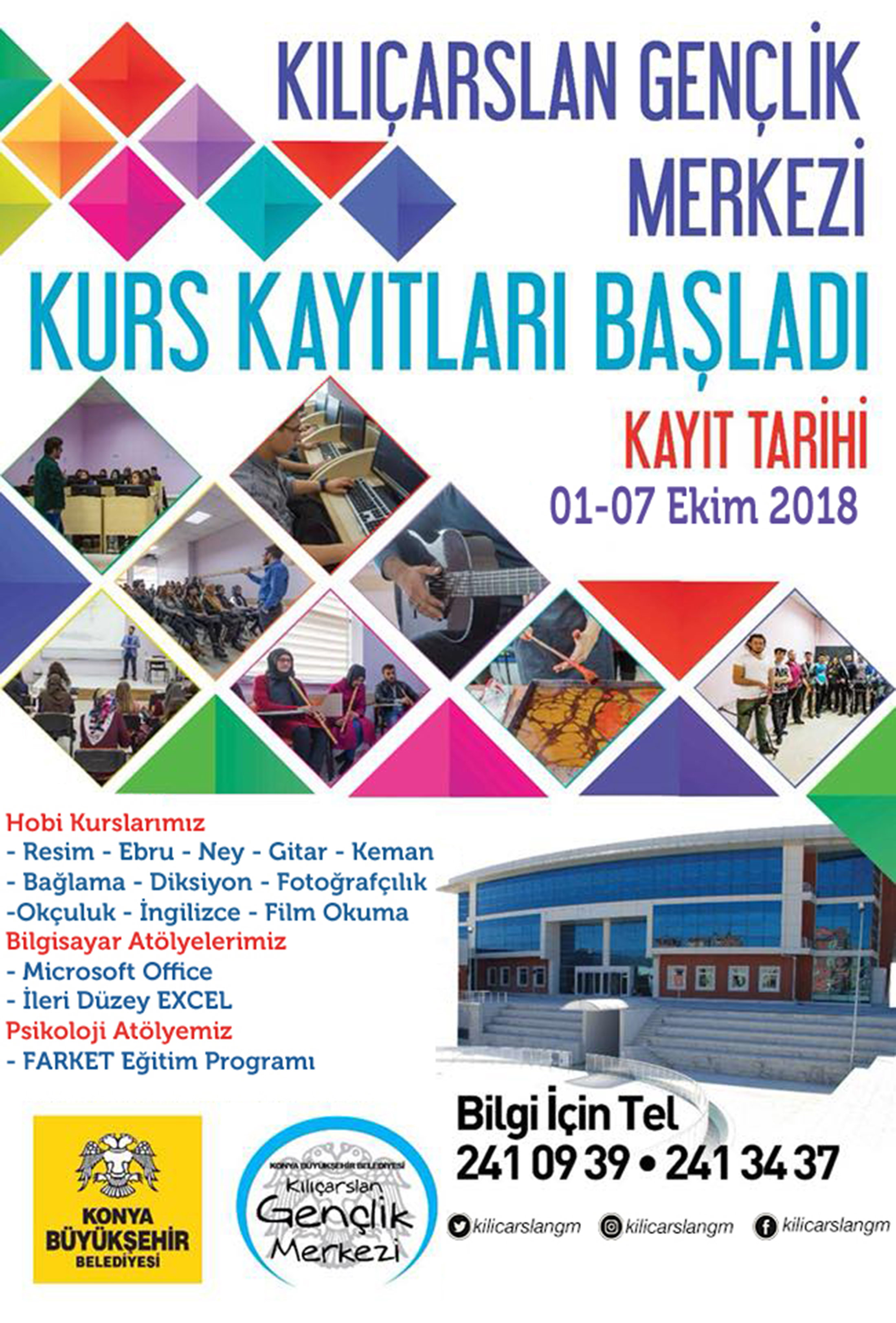 Kılıçarslan Gençlik Merkezi Hobi Kurs Kayıtları Başladı