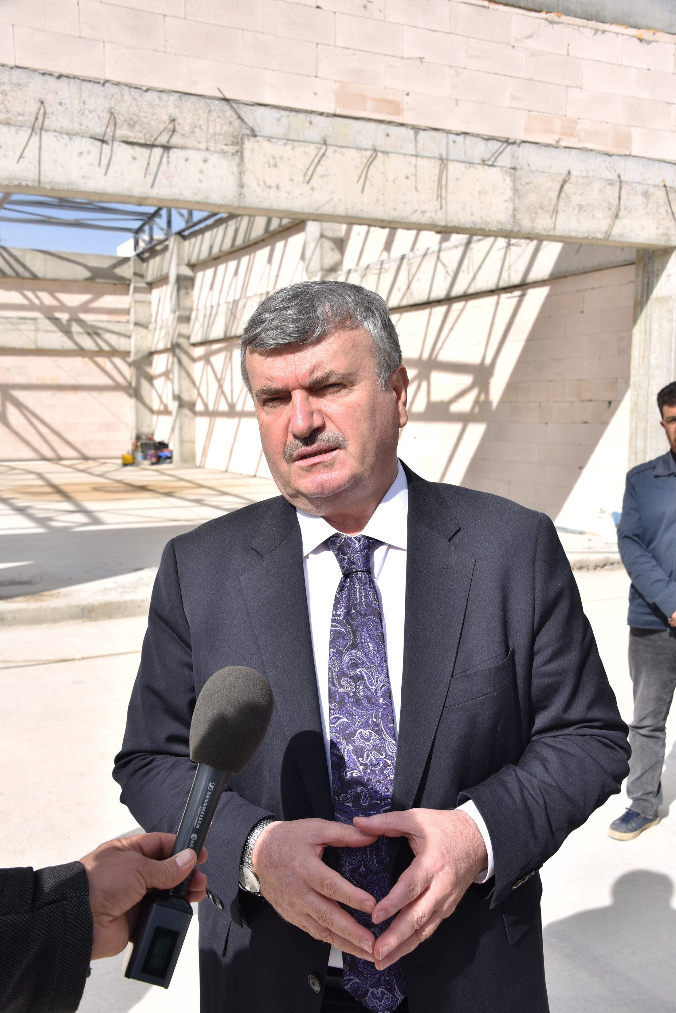 Başkan Akyürek Tarihi Osmanlı Buğday Pazarı İnşaatını İnceledi