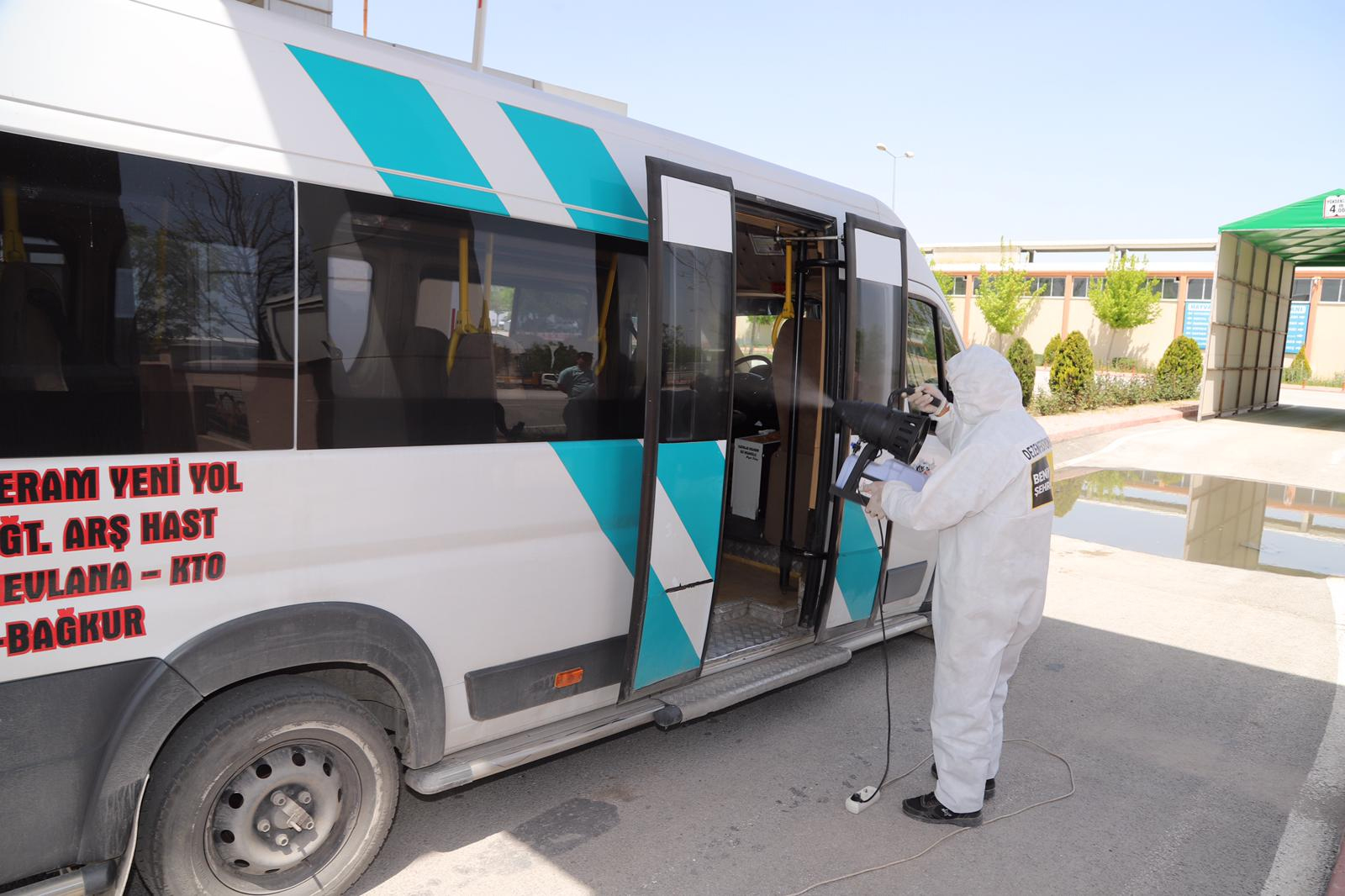Ticari Taksilere ve Hatlı Minibüslere Dezenfeksiyon Hizmeti 