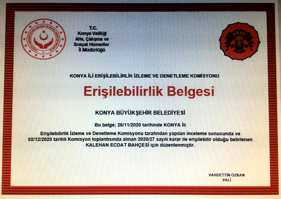 Ecdat Bahçesi ve Yaya Üst Geçitlerine 'Erişilebilirlik Belgesi' 