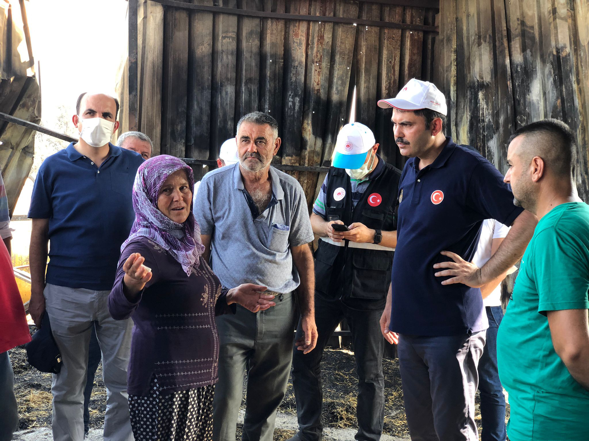 Bakan Kurum ve Başkan Altay Manavgat'ta Yangın Bölgesini Ziyaret Etti