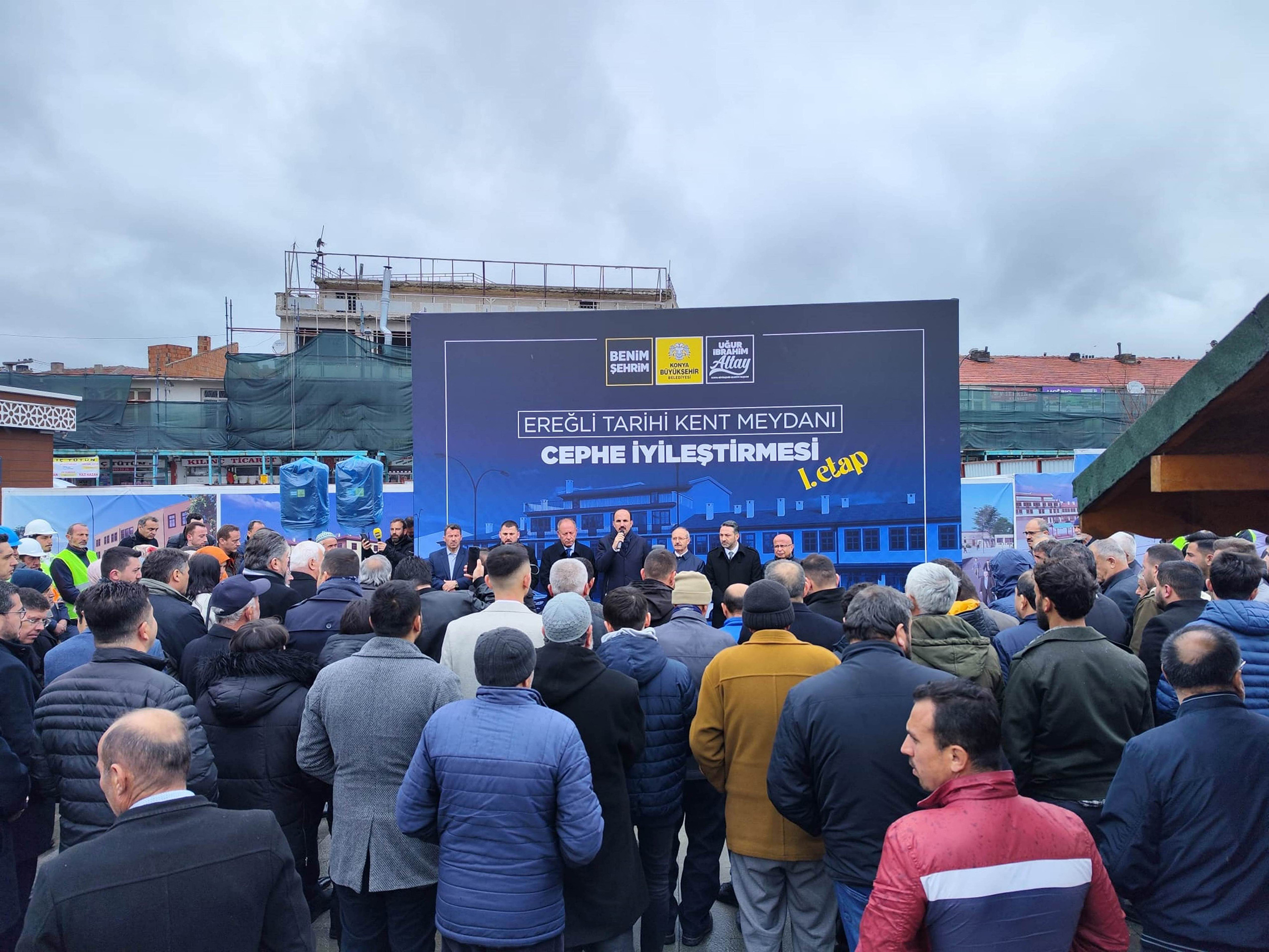 Konya Büyükşehir Ereğli Kent Meydanı'ndaki Dükkanları İhya Ediyor 