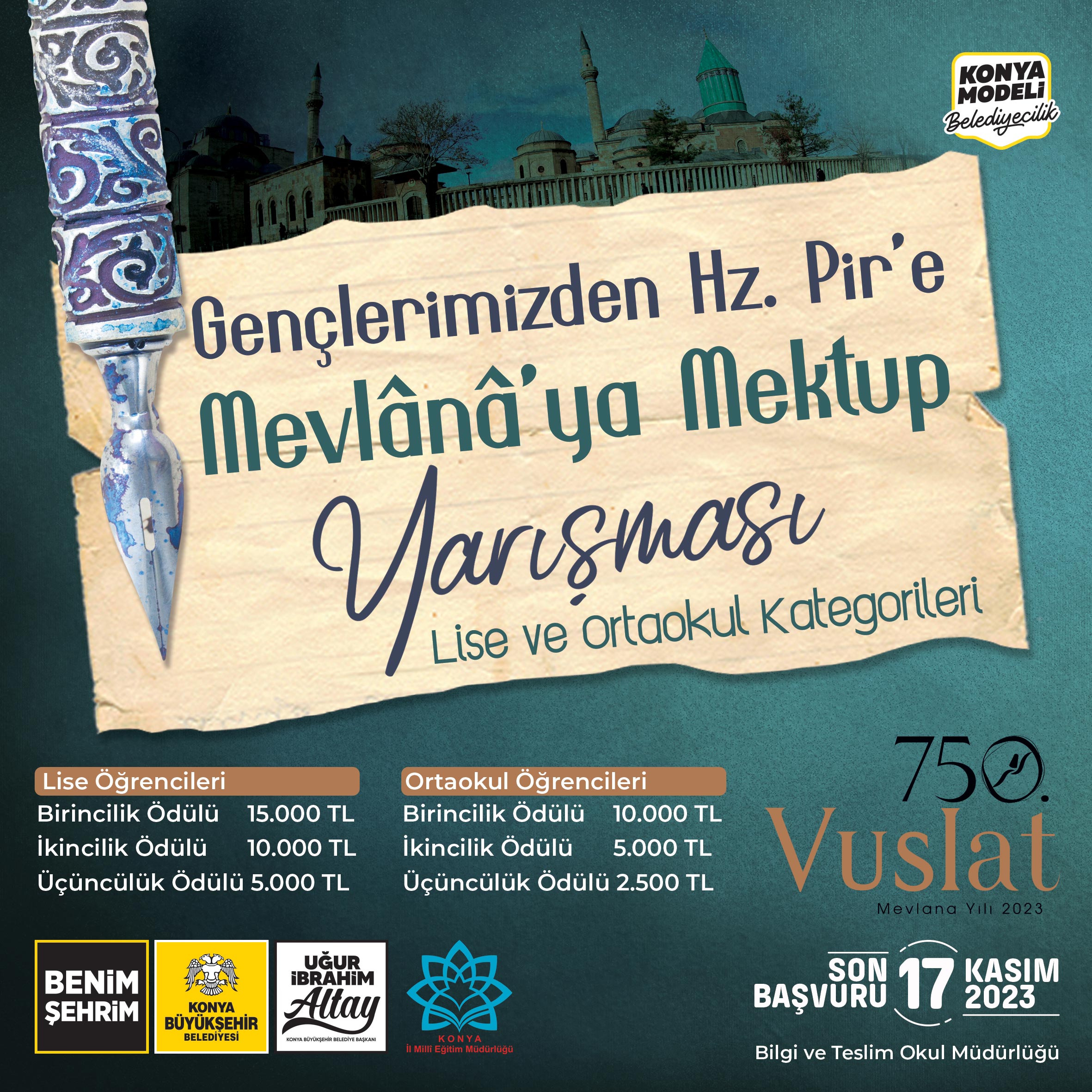 KONYA BÜYÜKŞEHİR HZ. MEVLANA KONULU İKİ YARIŞMA DÜZENLİYOR