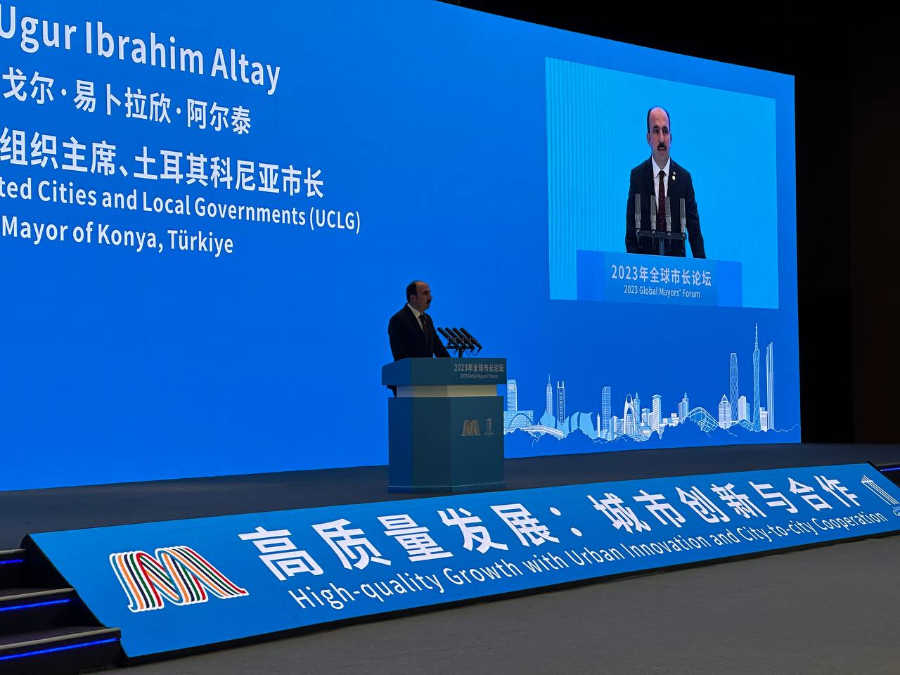UCLG BAŞKAN ALTAY ÇİN’DE DÜNYA BELEDİYELERİNE HİTAP ETTİ