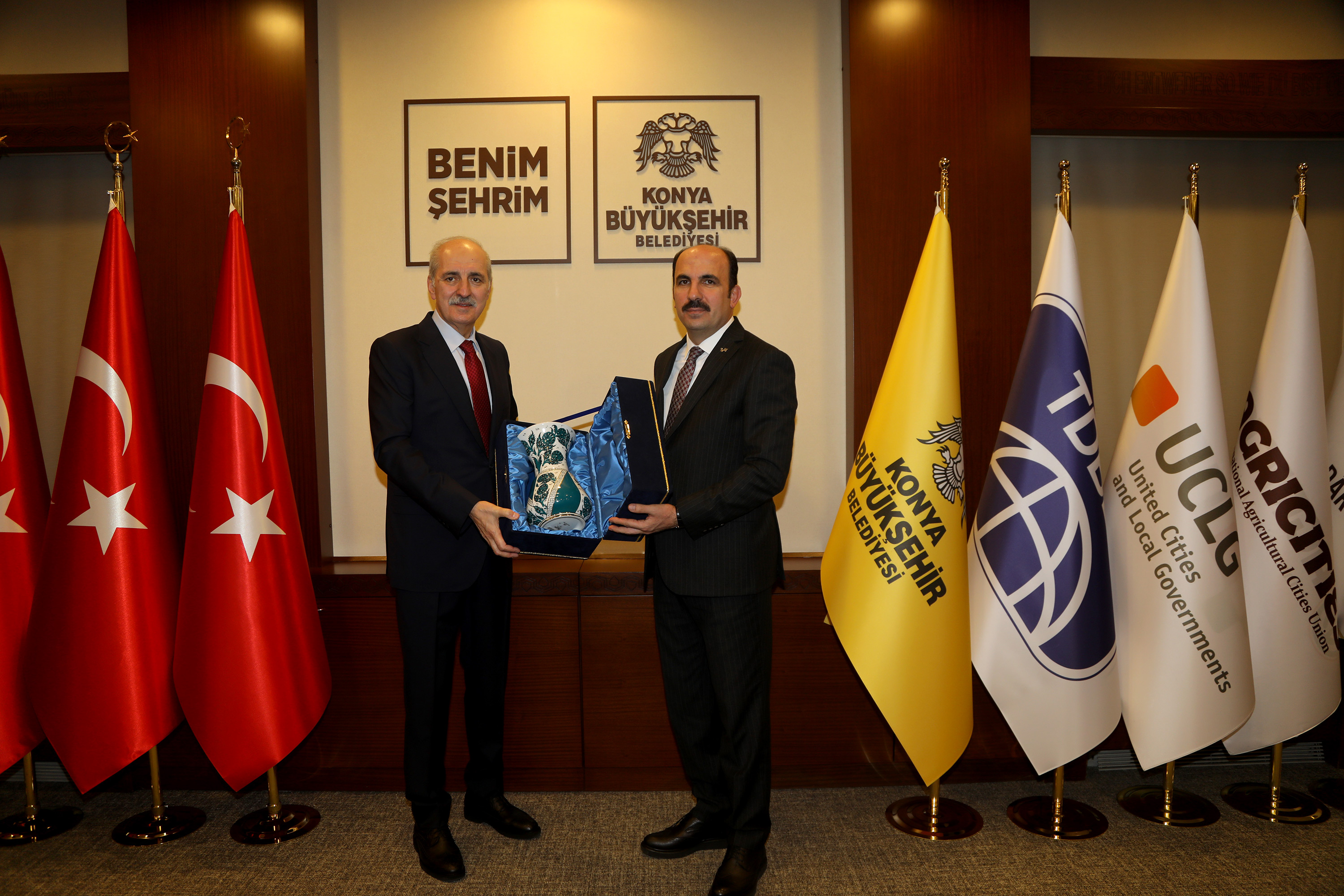 TBMM BAŞKANI NUMAN KURTULMUŞ, BAŞKAN ALTAY’I ZİYARET ETTİ