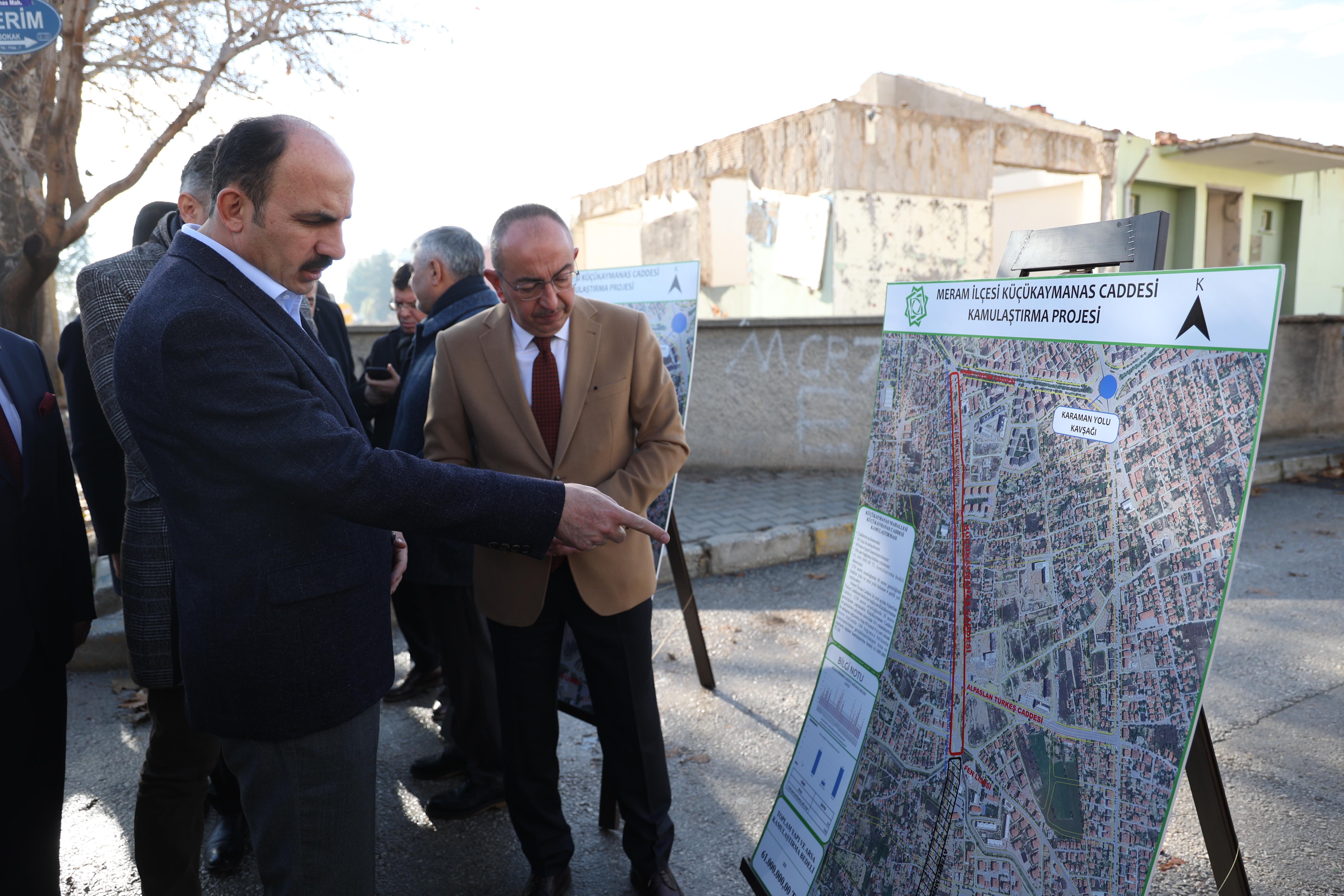 BAŞKAN ALTAY VE BAŞKAN KAVUŞ KAMULAŞTIRMASI BİTEN KÜÇÜK AYMANAS CADDESİ’NDE İNCELEMELERDE BULUNDU
