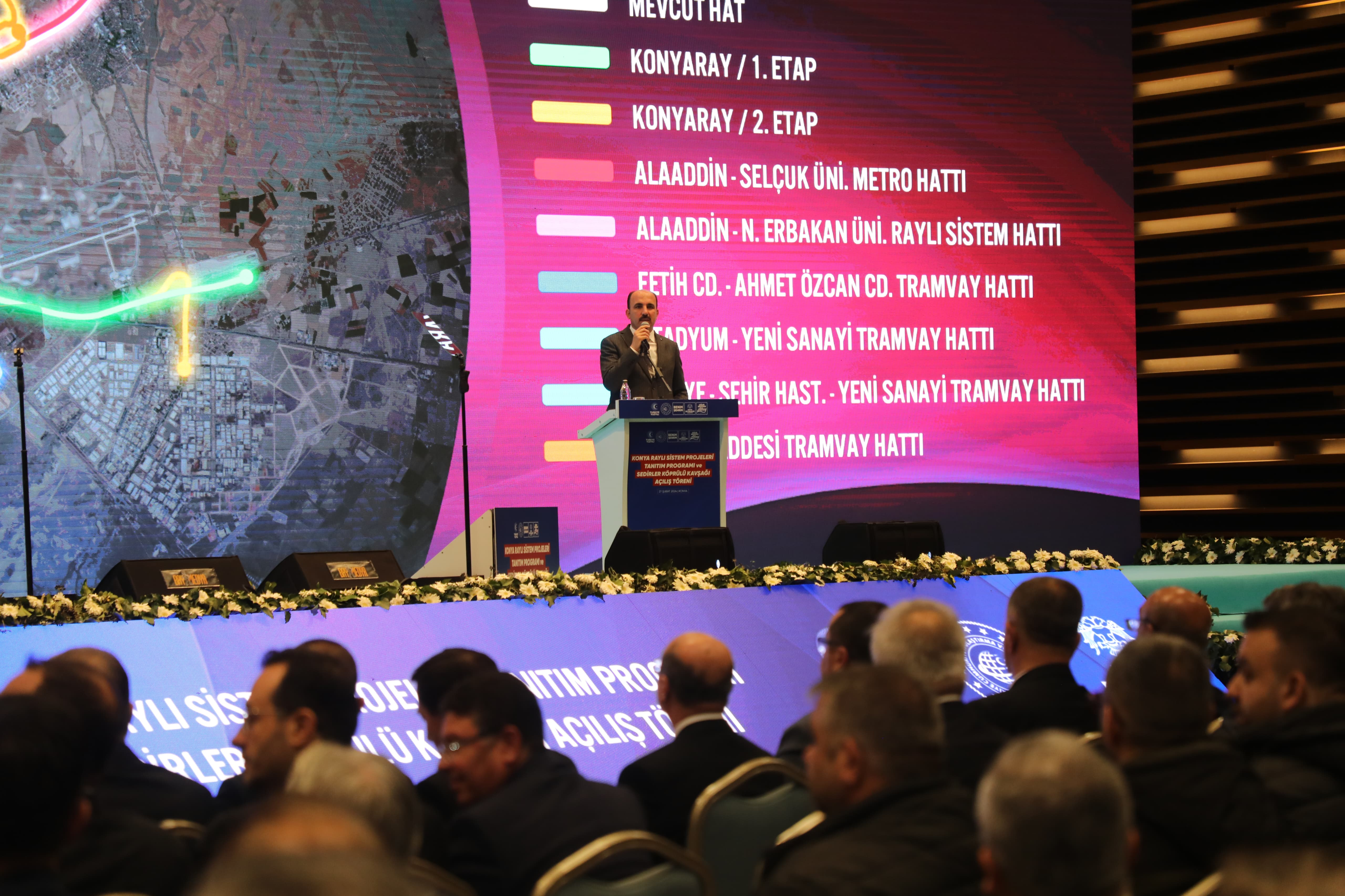 BAKAN URALOĞLU, KONYA'YA KAZANDIRILACAK YENİ RAYLI SİSTEM HATLARININ MÜJDESİNİ VERDİ