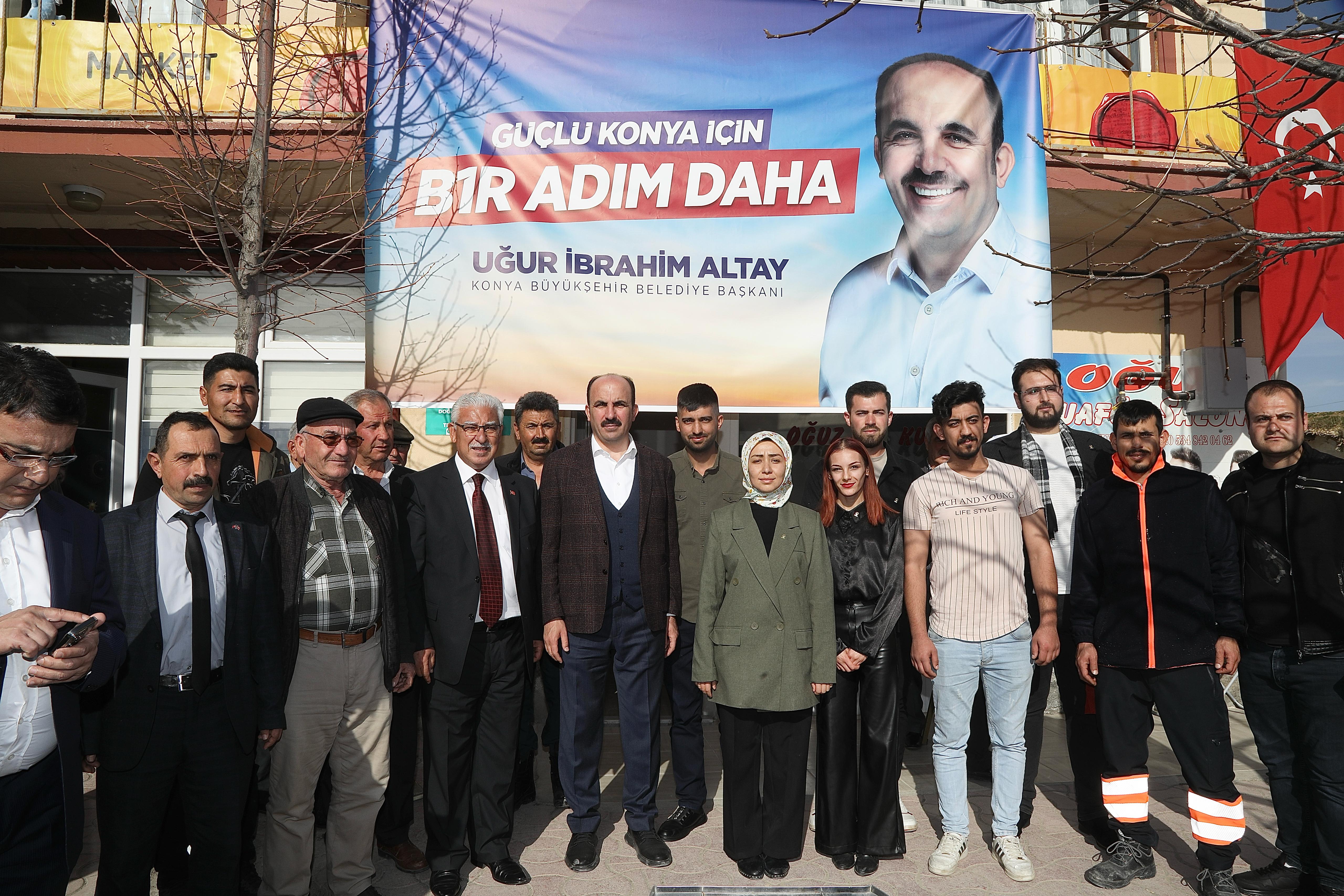 BAŞKAN ALTAY YUNAK VE TUZLUKÇU’DA VATANDAŞLARLA BULUŞTU; YUNAK İTFAİYE MERKEZİ’Nİ AÇTI
