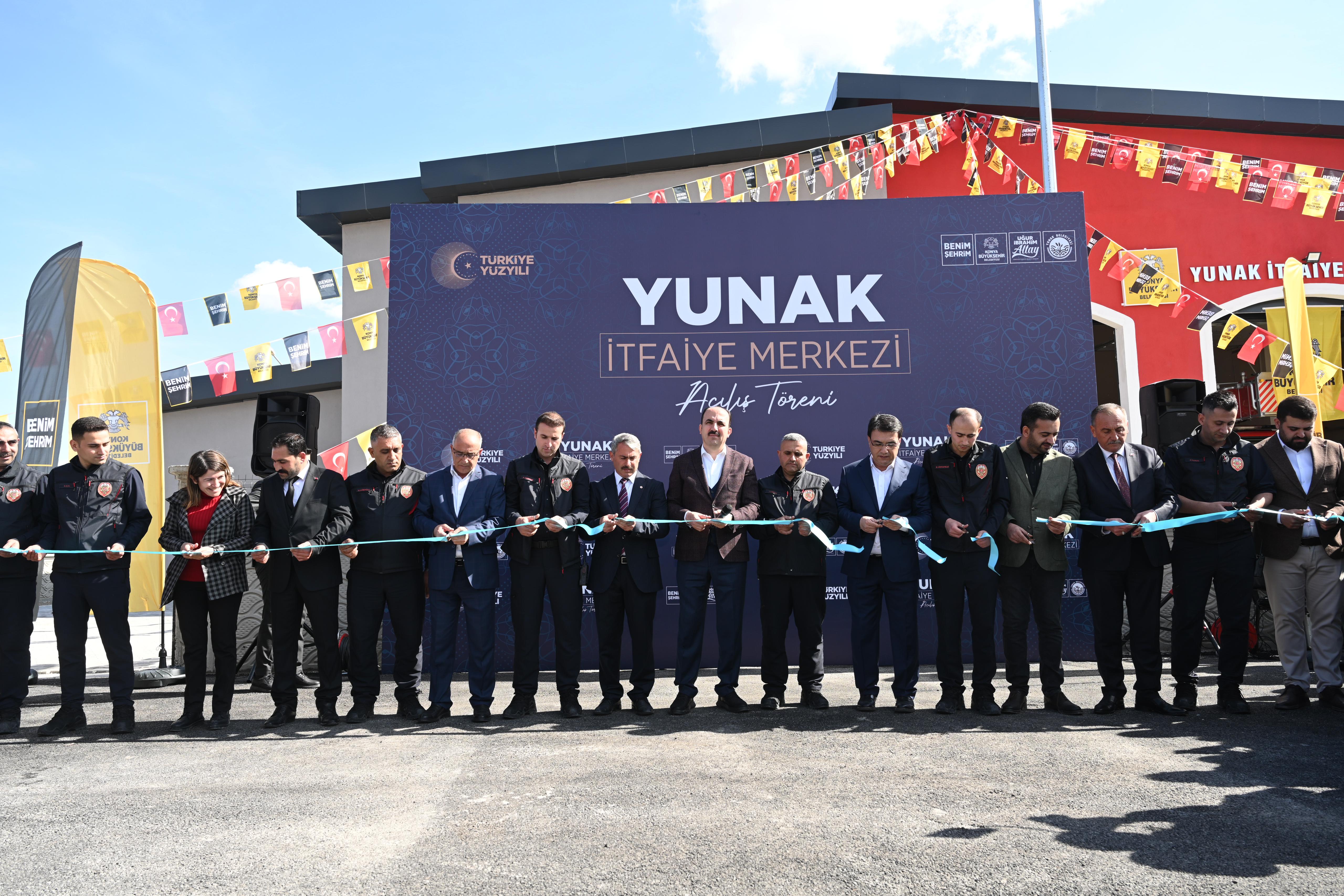 BAŞKAN ALTAY YUNAK VE TUZLUKÇU’DA VATANDAŞLARLA BULUŞTU; YUNAK İTFAİYE MERKEZİ’Nİ AÇTI