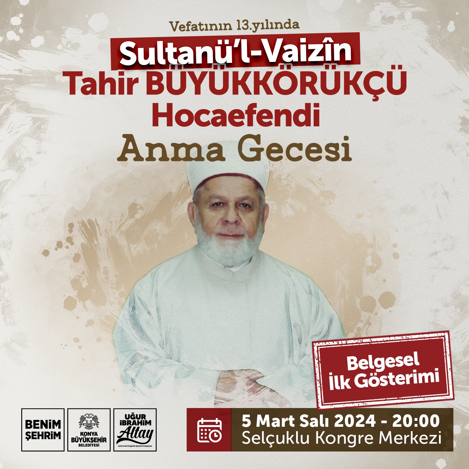 BAŞKAN ALTAY KONYALILARI “TAHİR BÜYÜKKÖRÜKÇÜ ANMA GECESİ VE BELGESEL GÖSTERİMİ”NE DAVET ETTİ