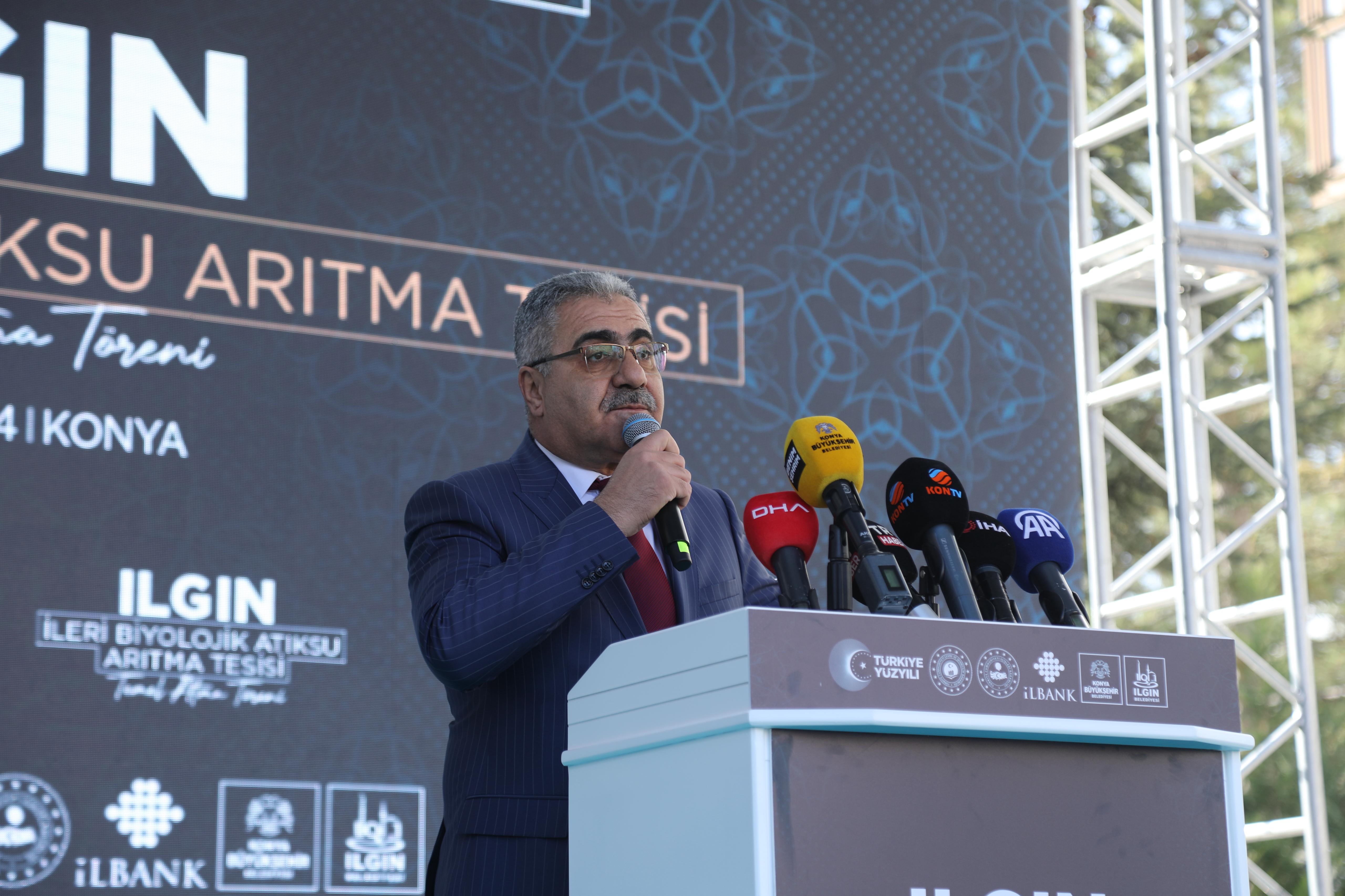 BAKAN YERLİKAYA KONYA BÜYÜKŞEHİR’İN ILGIN’A KAZANDIRACAĞI İLERİ BİYOLOJİK ATIK SU ARITMA TESİSİNİN TEMELİNİ ATTI