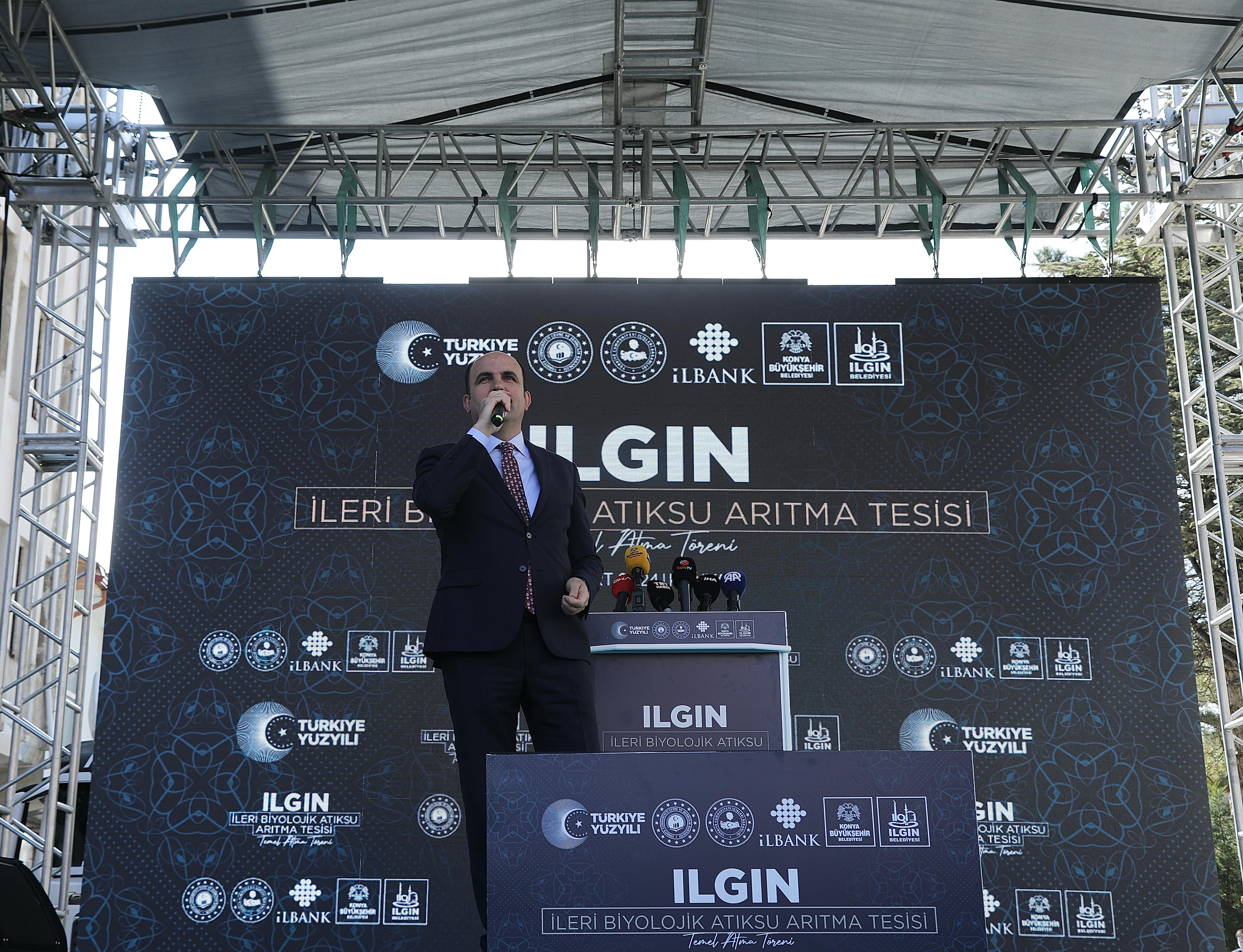 BAKAN YERLİKAYA KONYA BÜYÜKŞEHİR’İN ILGIN’A KAZANDIRACAĞI İLERİ BİYOLOJİK ATIK SU ARITMA TESİSİNİN TEMELİNİ ATTI