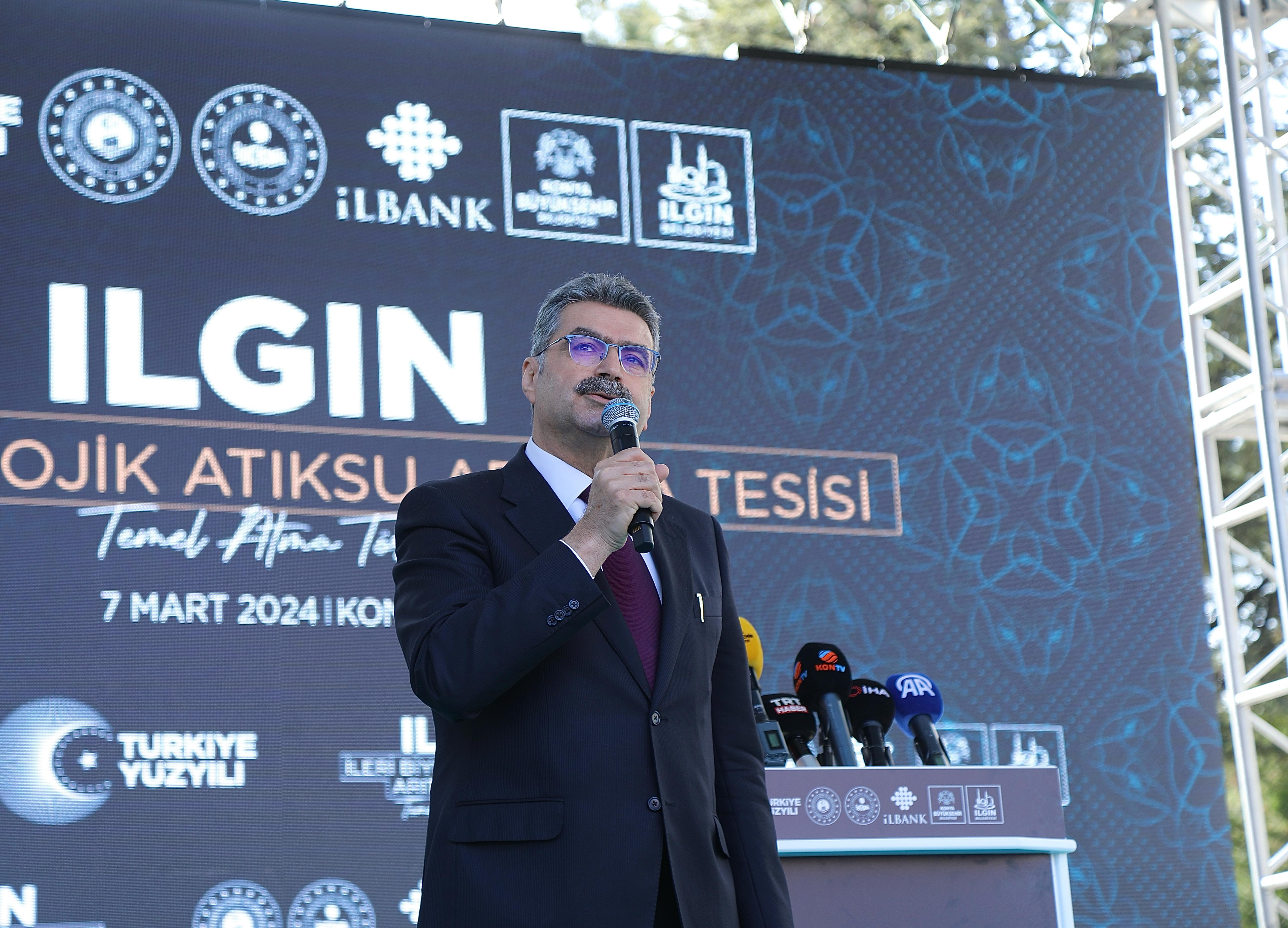 BAKAN YERLİKAYA KONYA BÜYÜKŞEHİR’İN ILGIN’A KAZANDIRACAĞI İLERİ BİYOLOJİK ATIK SU ARITMA TESİSİNİN TEMELİNİ ATTI