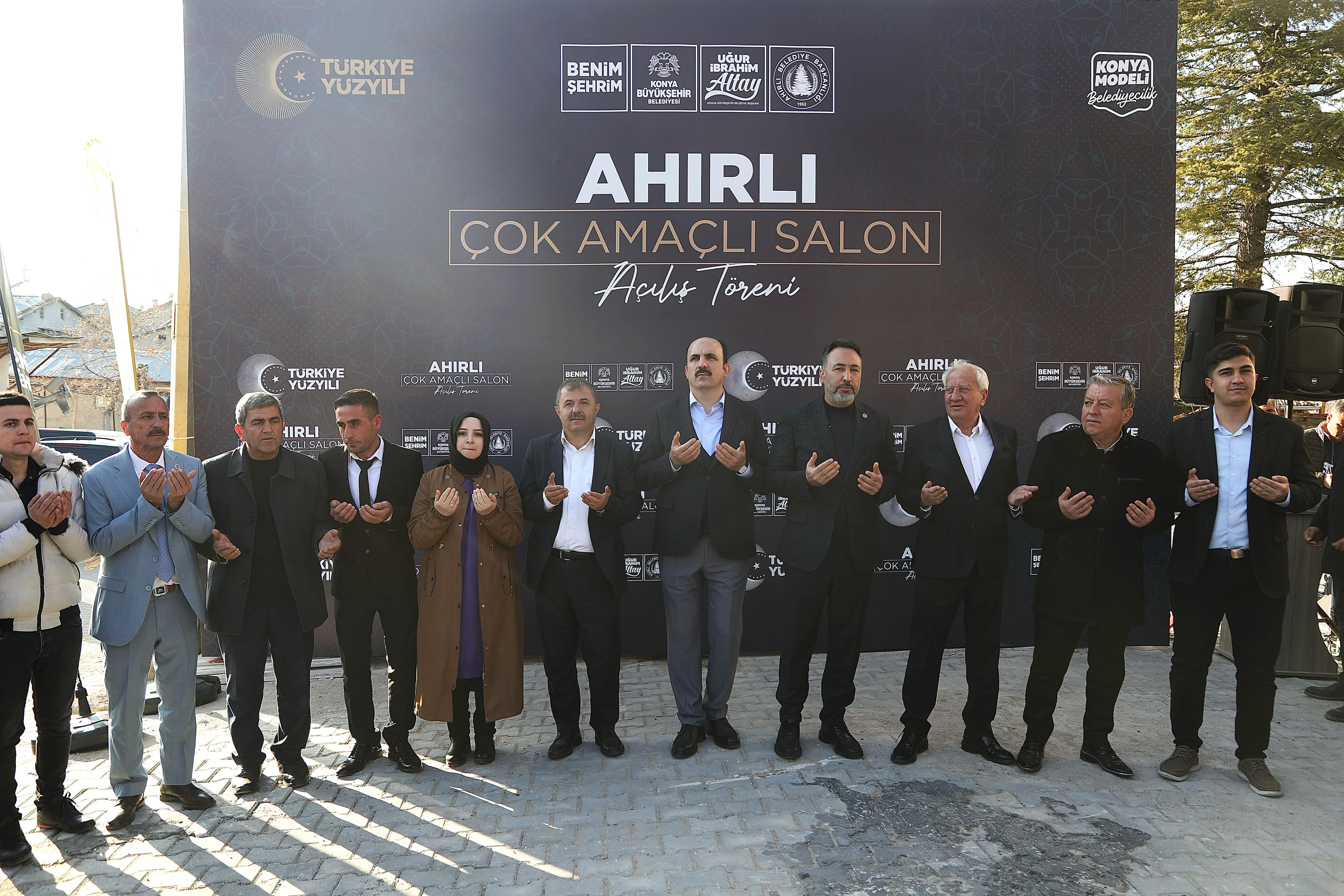 BAŞKAN ALTAY AHIRLI VE YALIHÜYÜK İLÇELERİNİ ZİYARET ETTİ, AHIRLI ÇOK AMAÇLI SALONUN AÇILIŞINI YAPTI