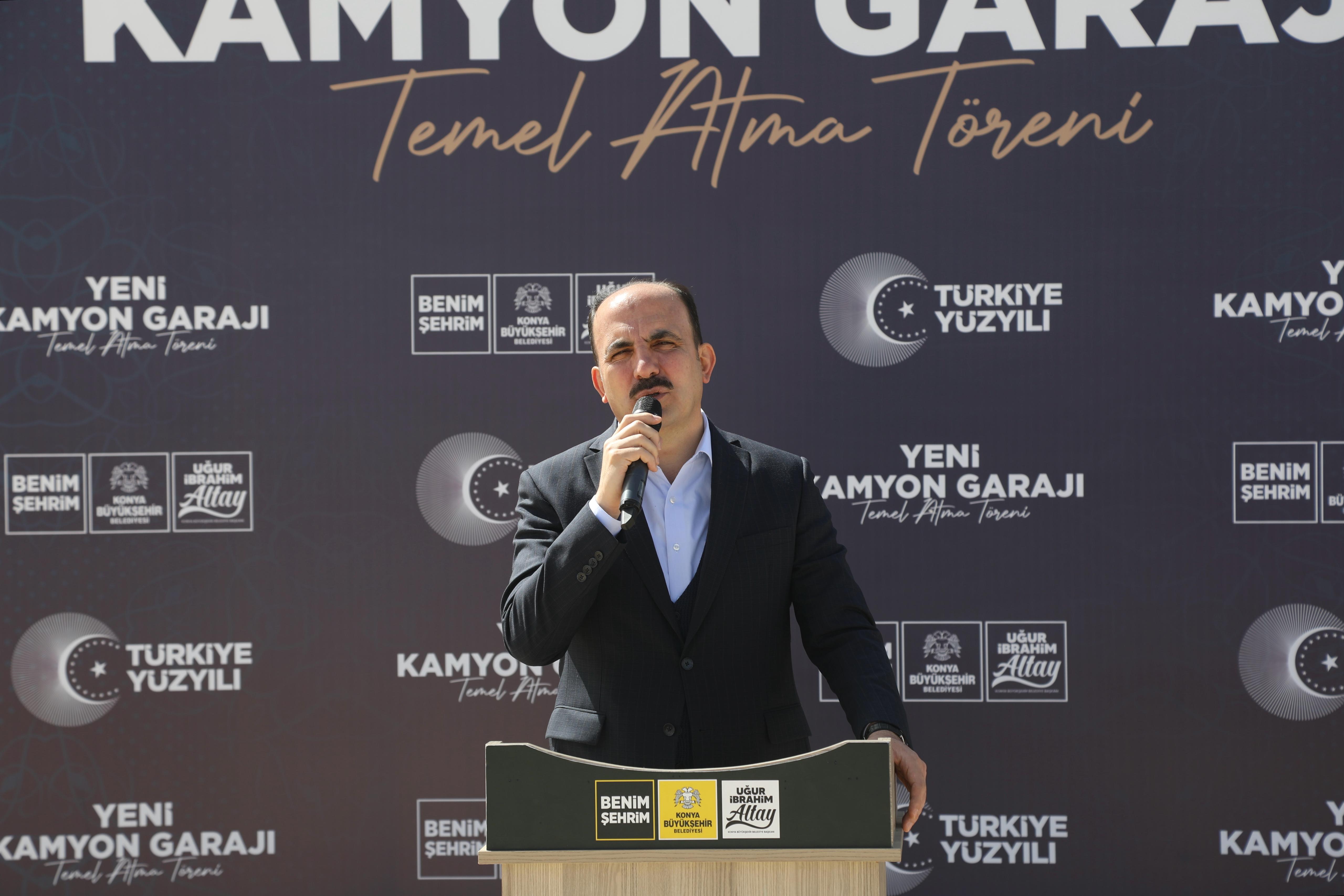 BAŞKAN ALTAY YENİ KAMYON GARAJI’NIN TEMELİNİ ATTI
