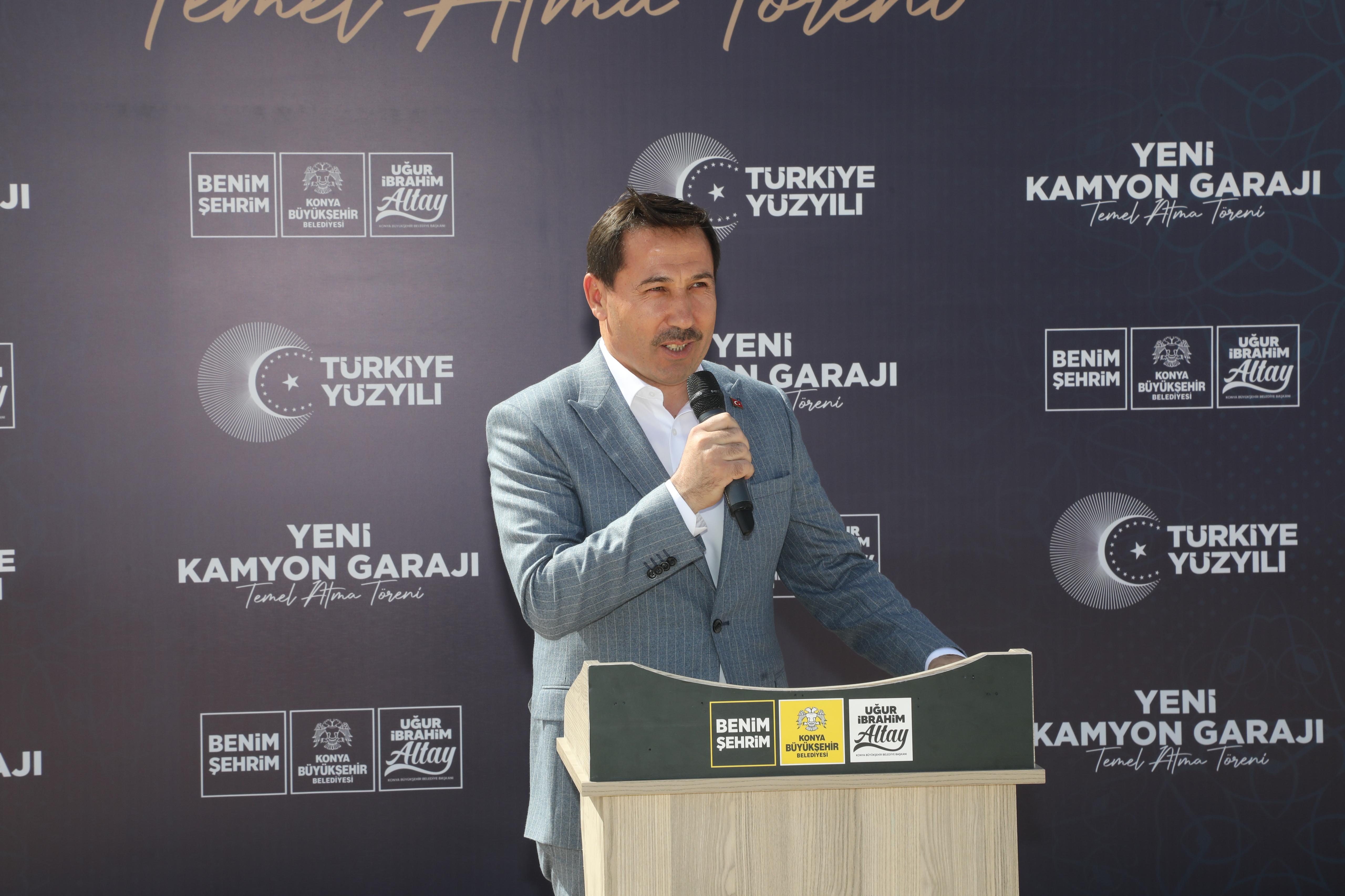 BAŞKAN ALTAY YENİ KAMYON GARAJI’NIN TEMELİNİ ATTI