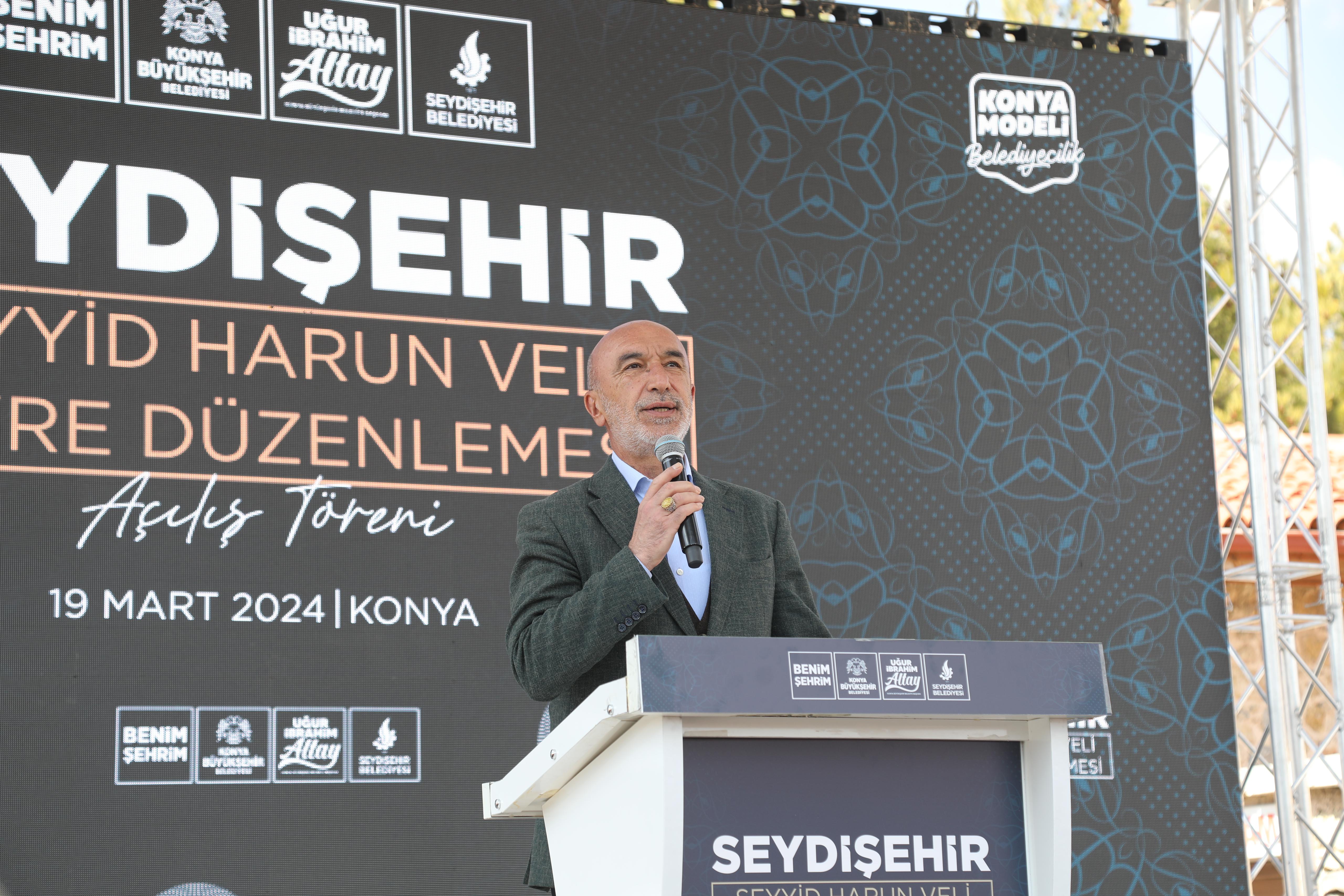 KONYA BÜYÜKŞEHİR’İN SEYDİŞEHİR’E KAZANDIRDIĞI SEYYİD HARUN VELİ ÇEVRE DÜZENLEMESİ’NİN İKİNCİ ETABI AÇILDI