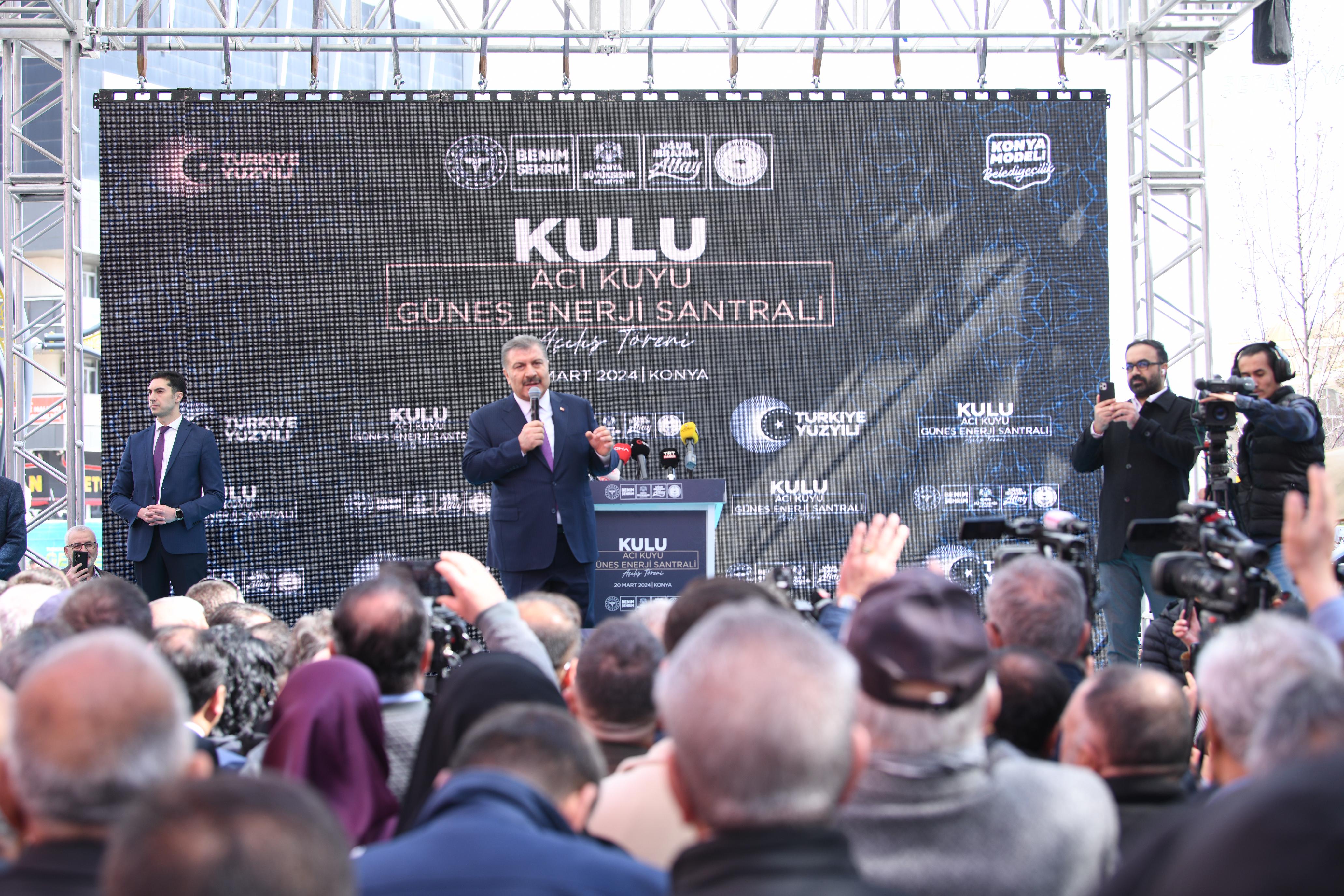 KONYA BÜYÜKŞEHİR’İN KULU’YA KAZANDIRDIĞI GES’İN AÇILIŞINI SAĞLIK BAKANI KOCA YAPTI