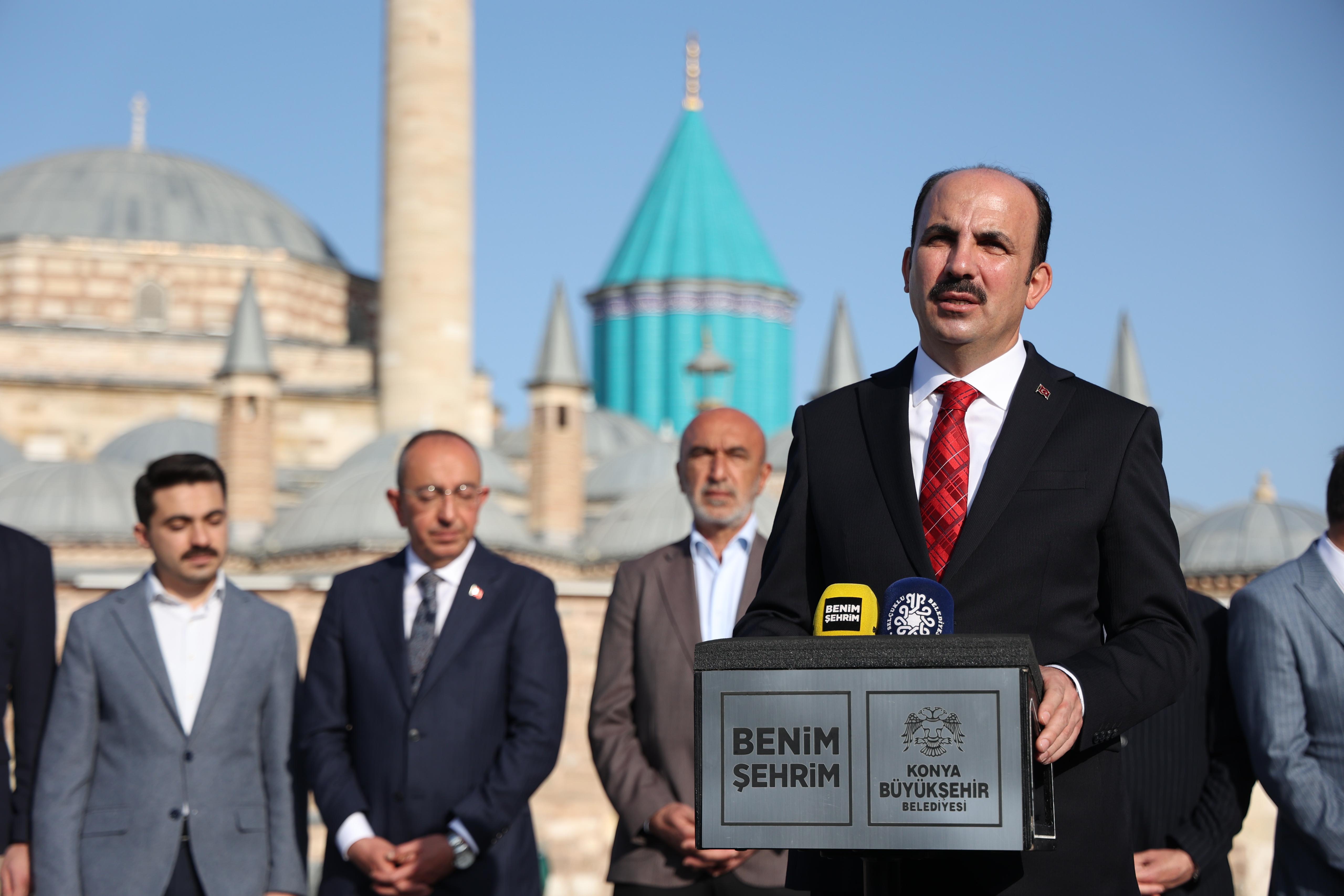 BAŞKAN ALTAY, İL BAŞKANI ANGI VE MERKEZ İLÇE BELEDİYE BAŞKANLARI MEVLANA TÜRBESİ’Nİ ZİYARET ETTİ