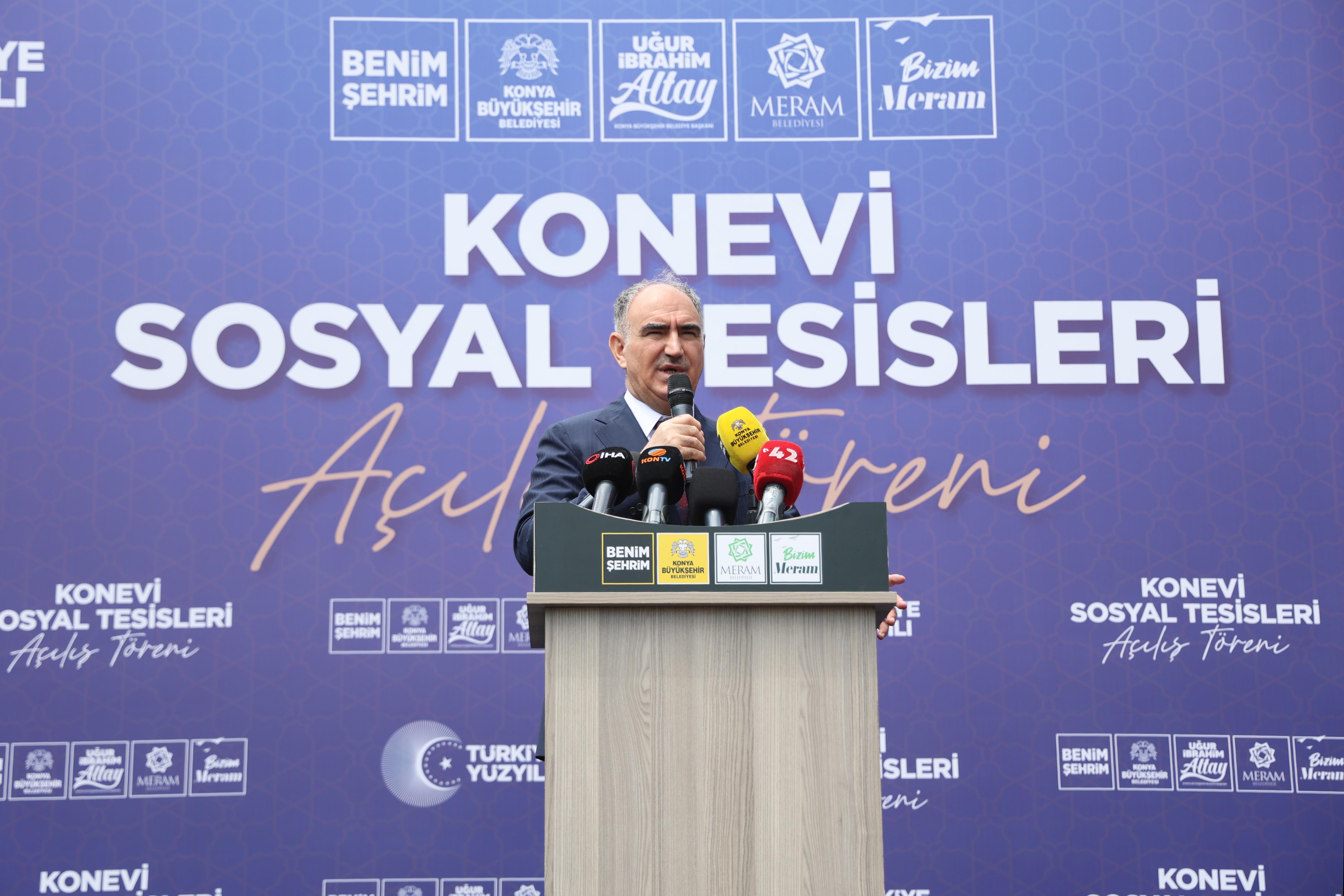 KONYA BÜYÜKŞEHİR VE MERAM BELEDİYESİ İŞ BİRLİĞİYLE ŞEHRE KAZANDIRILAN KONEVİ SOSYAL TESİSLERİ AÇILDI