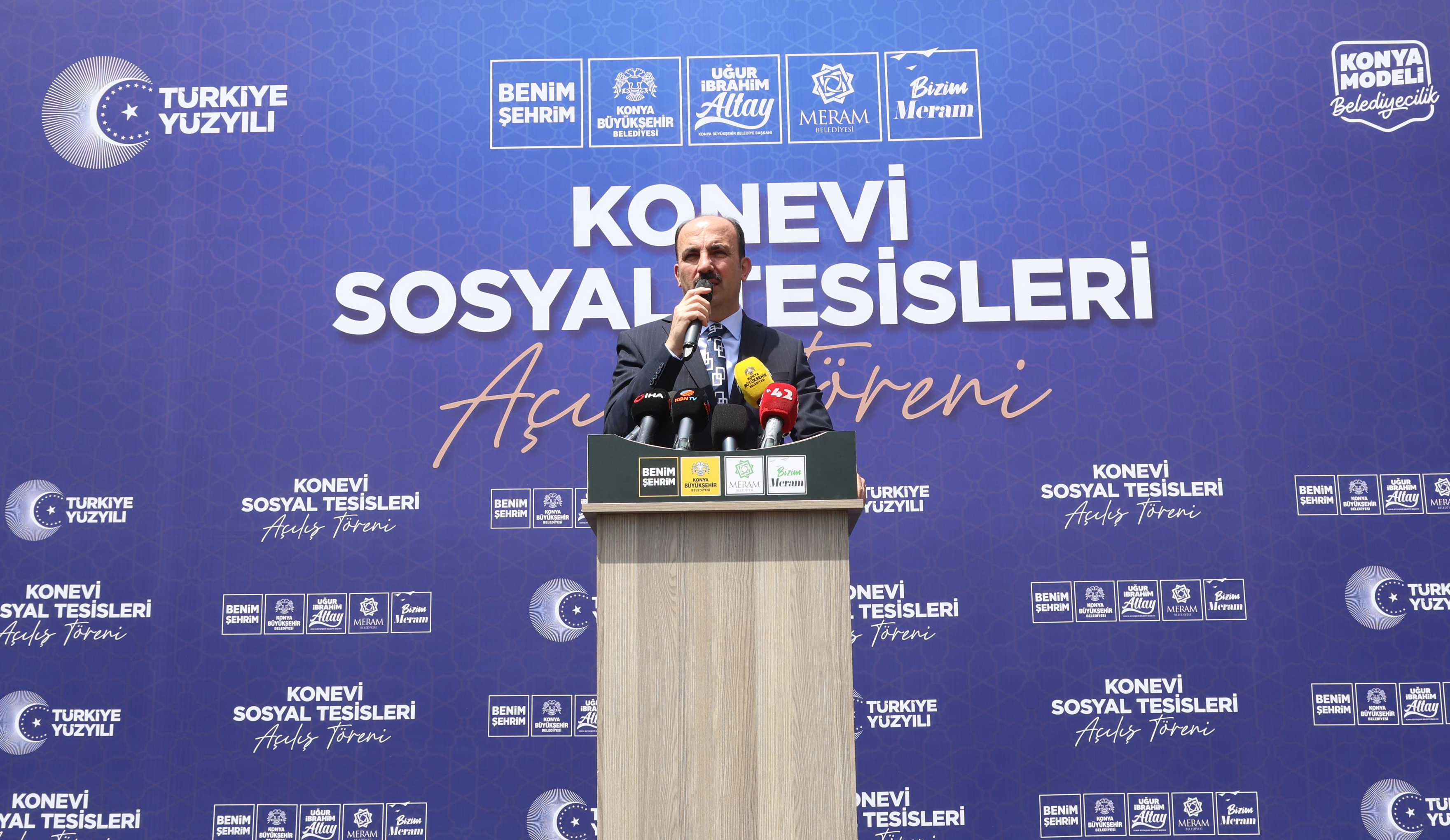 KONYA BÜYÜKŞEHİR VE MERAM BELEDİYESİ İŞ BİRLİĞİYLE ŞEHRE KAZANDIRILAN KONEVİ SOSYAL TESİSLERİ AÇILDI