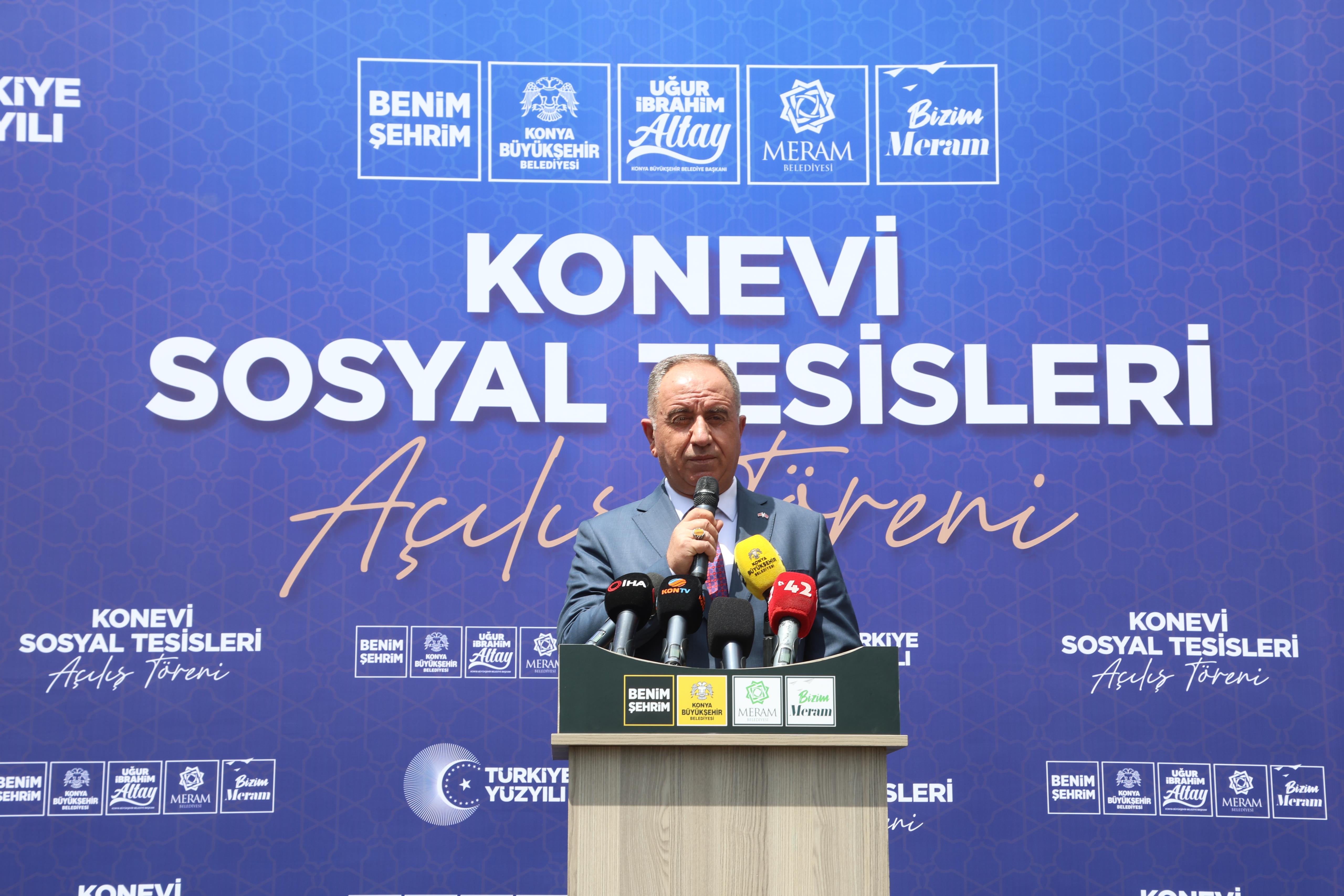 KONYA BÜYÜKŞEHİR VE MERAM BELEDİYESİ İŞ BİRLİĞİYLE ŞEHRE KAZANDIRILAN KONEVİ SOSYAL TESİSLERİ AÇILDI